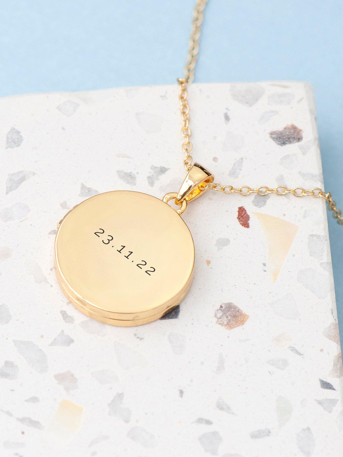 Image 3 of 5 of Treat Republic Personalised Round Photo Locket - Gold