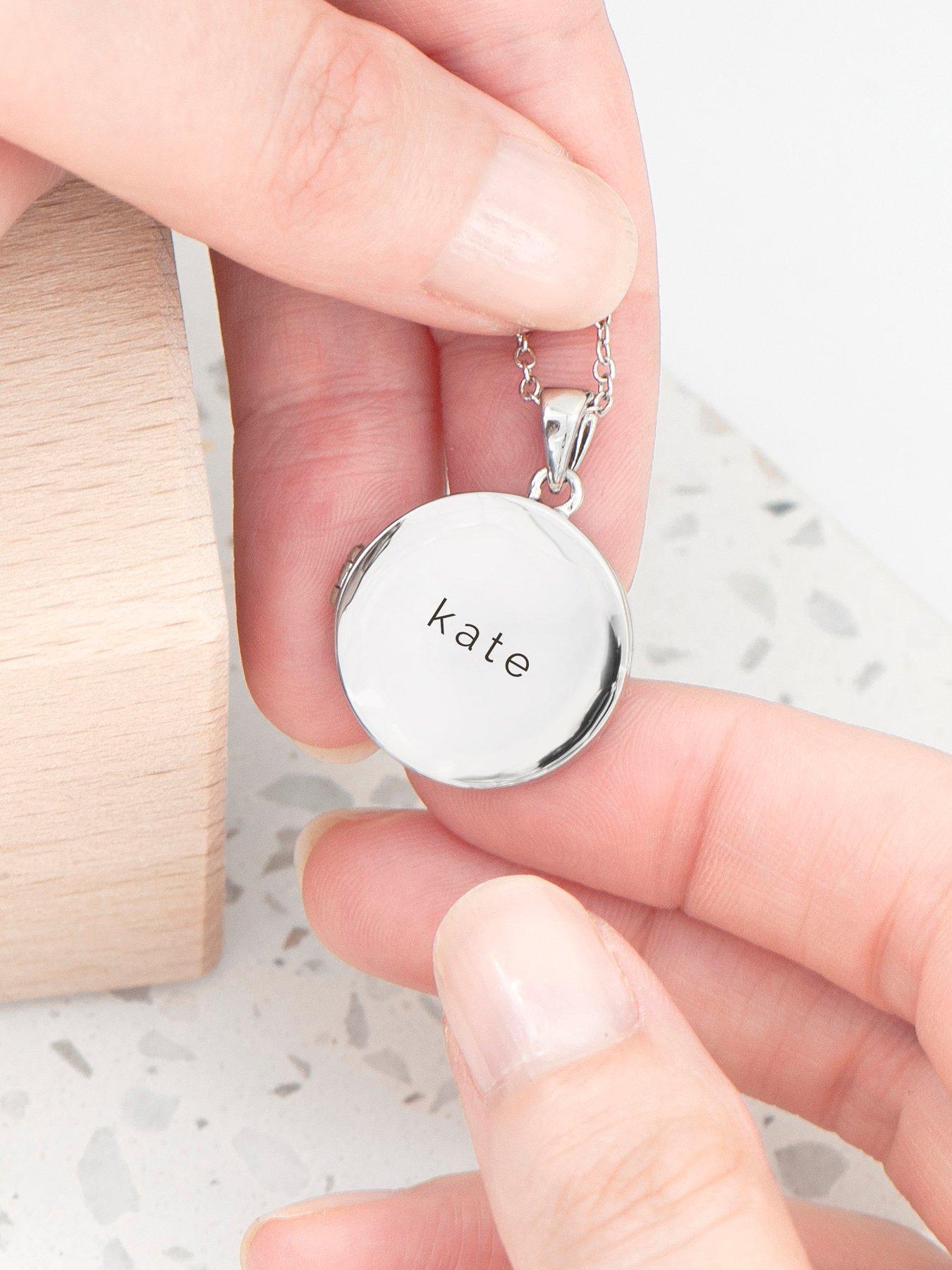 Image 2 of 5 of Treat Republic Personalised Round Photo Locket - Silver