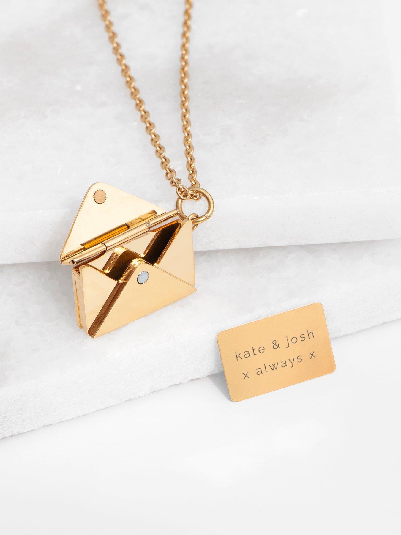  image of treat-republic-personalised-secret-message-envelope-necklace-gold