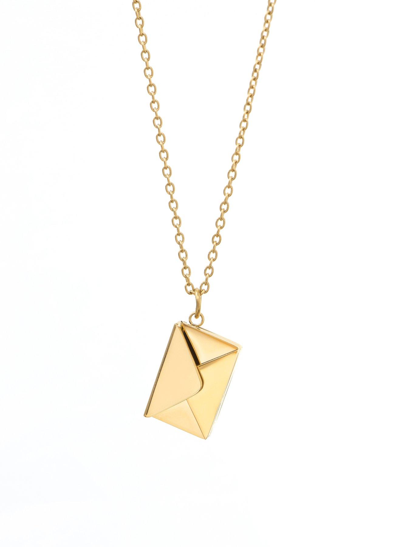  image of treat-republic-personalised-secret-message-envelope-necklace-gold