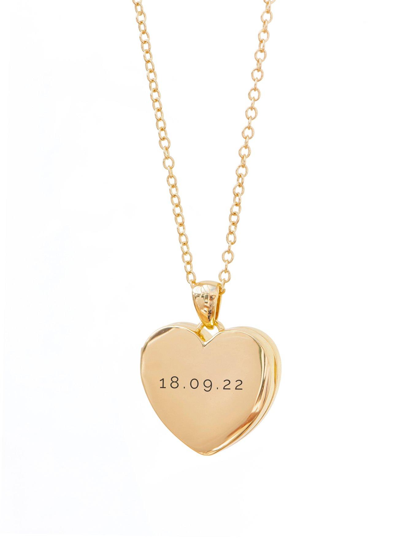 Image 5 of 5 of Treat Republic Personalised Heart Photo Locket - Gold