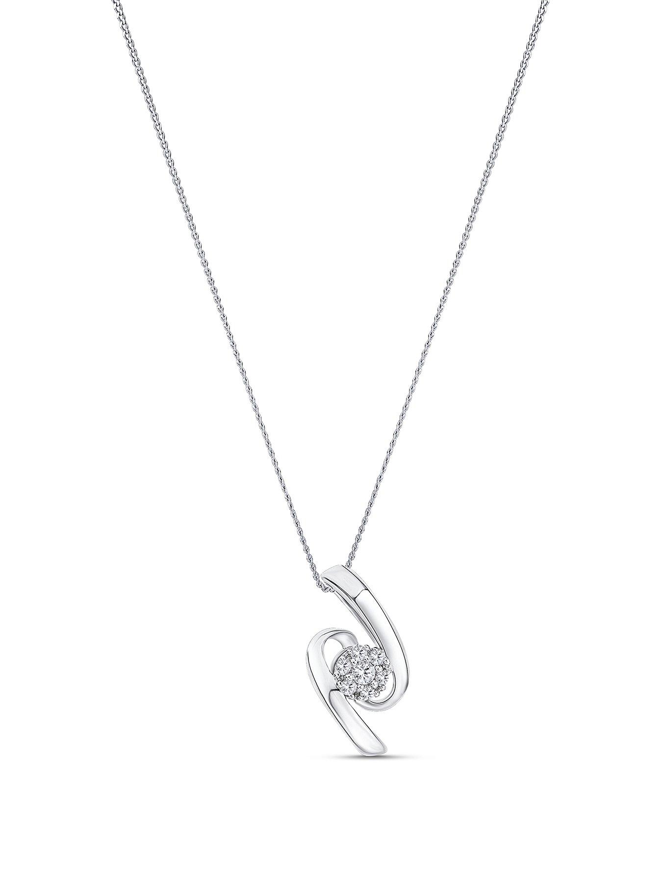 Diamond swirl necklace sale