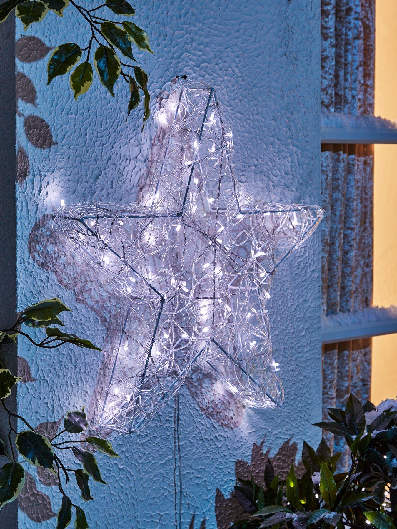 Product photograph of Festive 58 Cm Lit White Twinkling Soft Acrylic Star Indoor Outdoor Christmas Decoration from very.co.uk