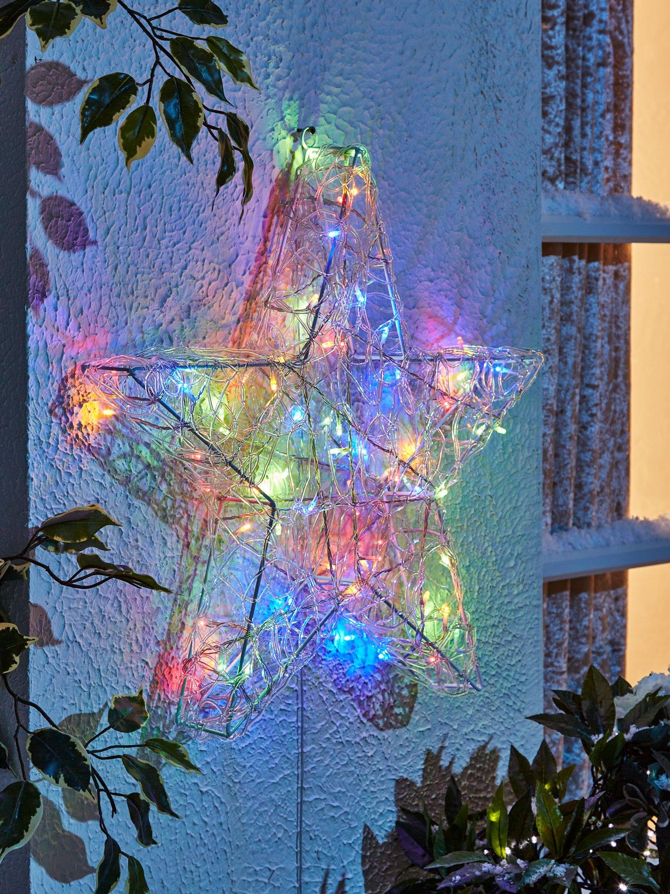 Product photograph of Festive 58 Cm Lit Multi Colour Twinkling Soft Acrylic Star Indoor Outdoor Christmas Decoration from very.co.uk