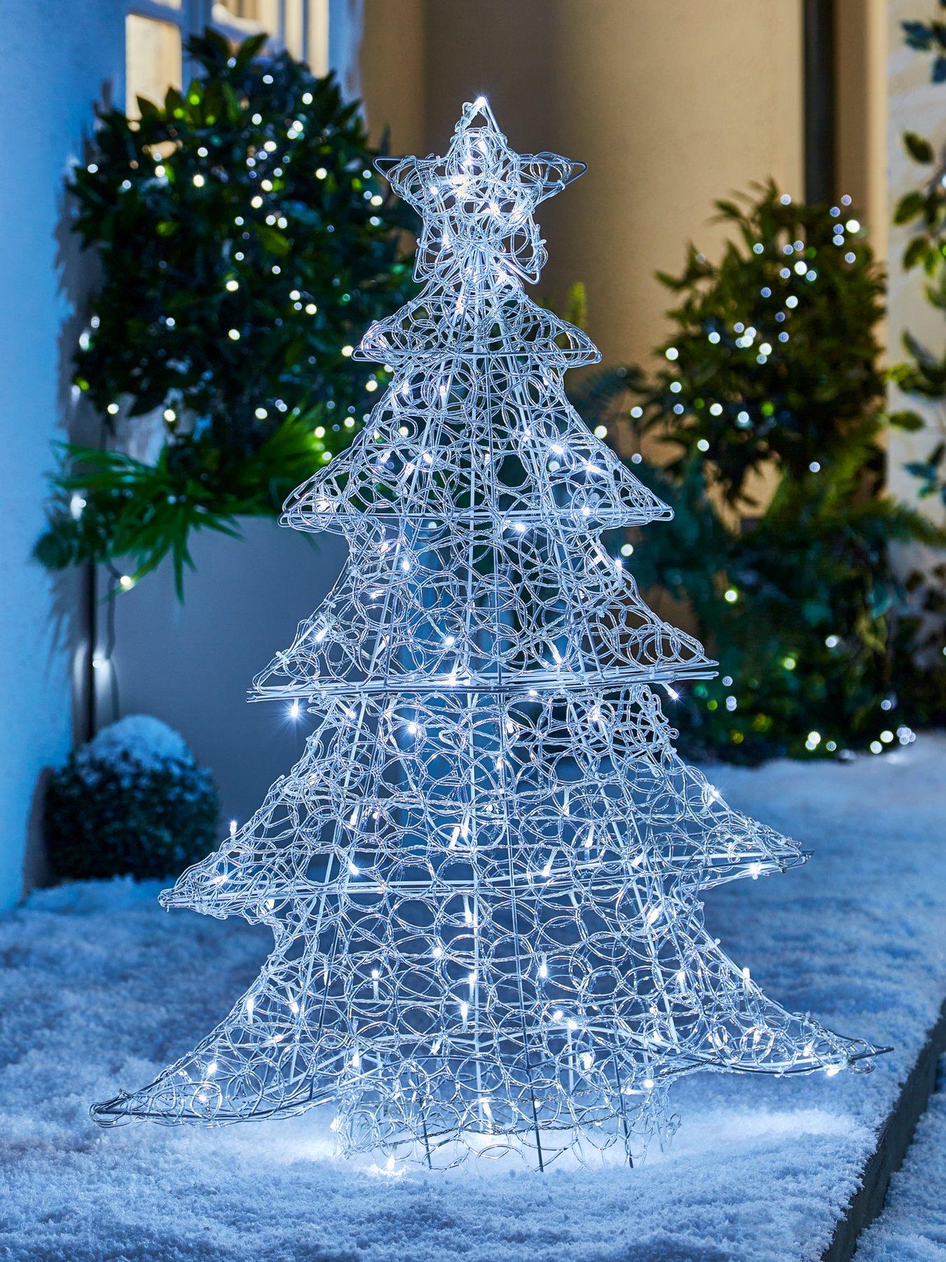 Product photograph of Festive 100 Cm Lit White Twinkling Soft Acrylic Tree Indoor Outdoor Christmas Decoration from very.co.uk