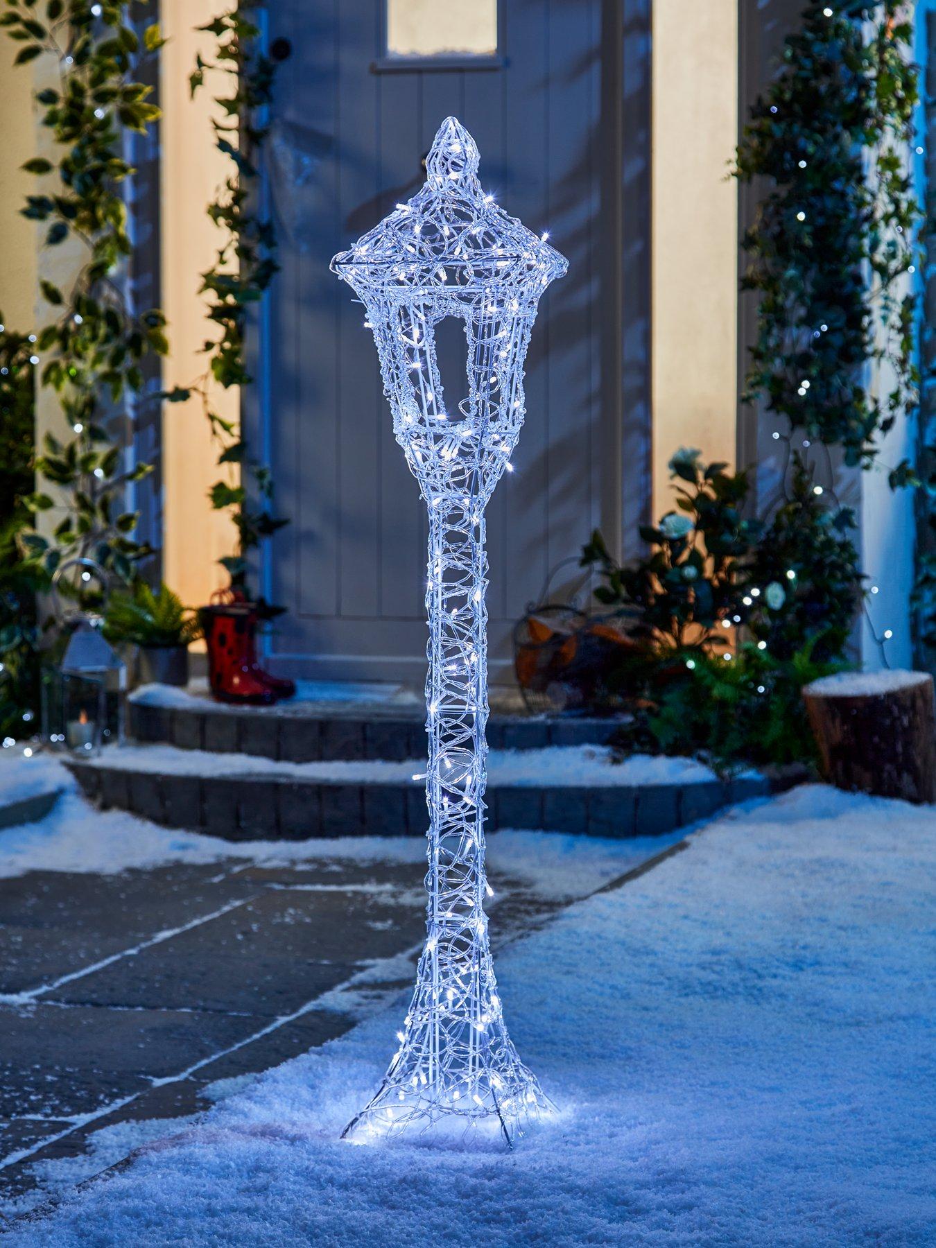 Product photograph of Festive 120 Cm Lit White Soft Acrylic Lamppost Outdoor Christmas Decoration from very.co.uk