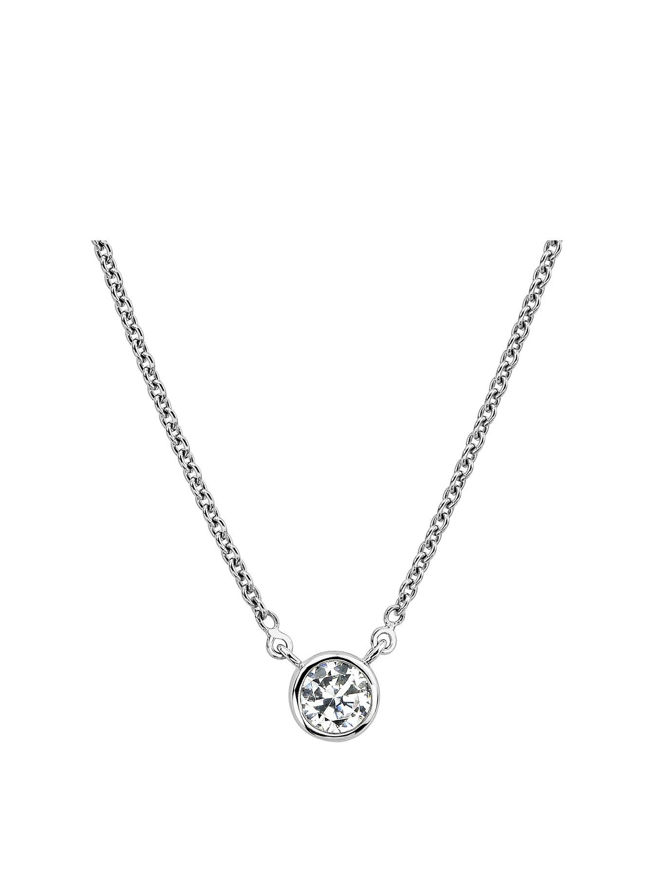 Product photograph of Created Brilliance Felicity Created Brilliance 9ct Gold 0 20ct Diamond Solitaire Necklace 16 Inch 2 Inch Extender from very.co.uk