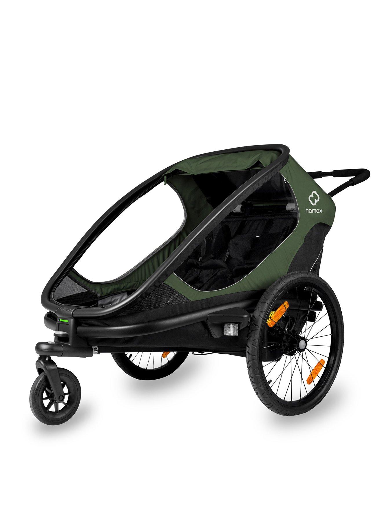 Hamax Outback Twin Child Bike Trailer - Green / Black