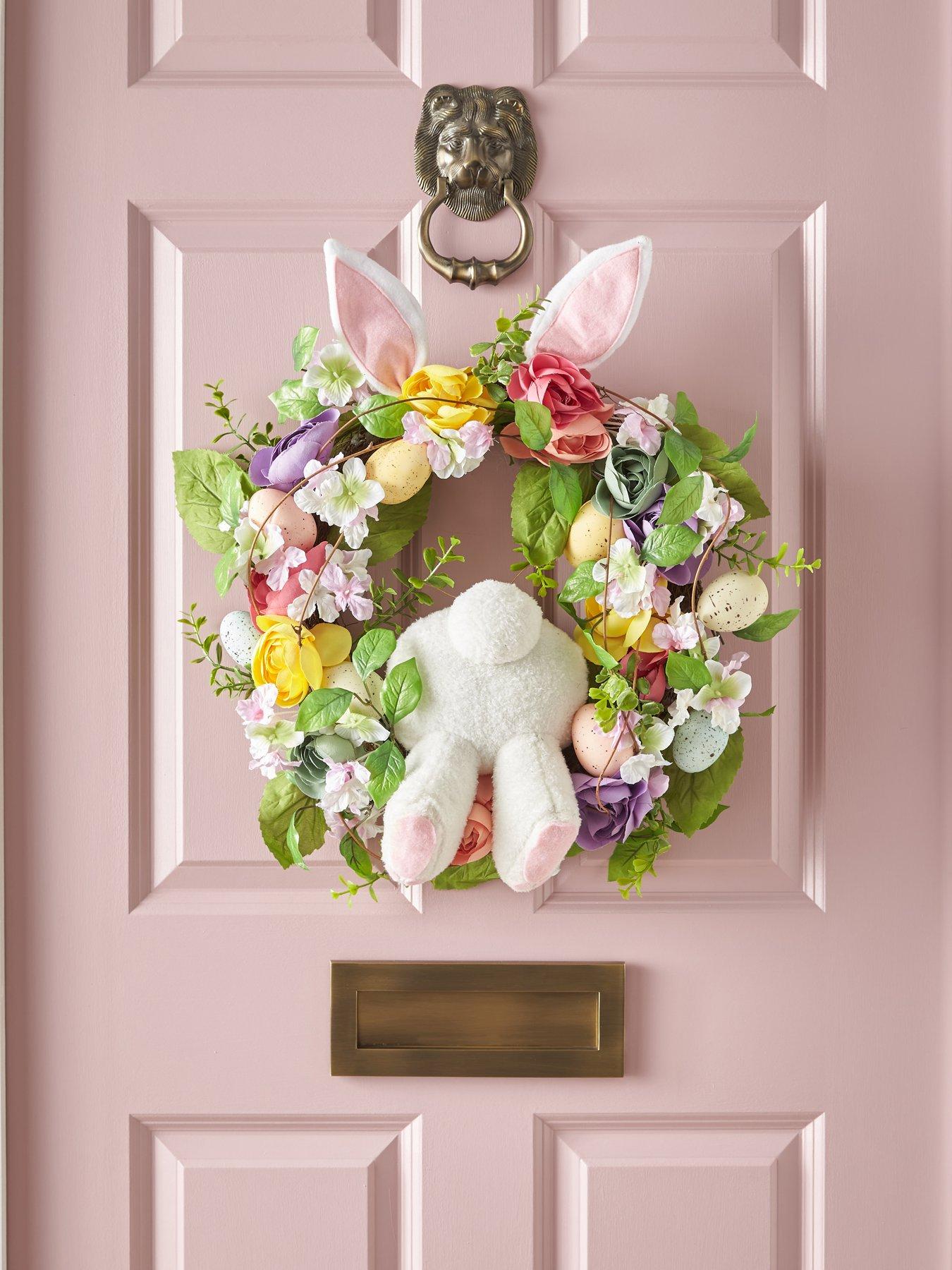 Product photograph of Very Home 22 Easter Wreath With Rabbit from very.co.uk