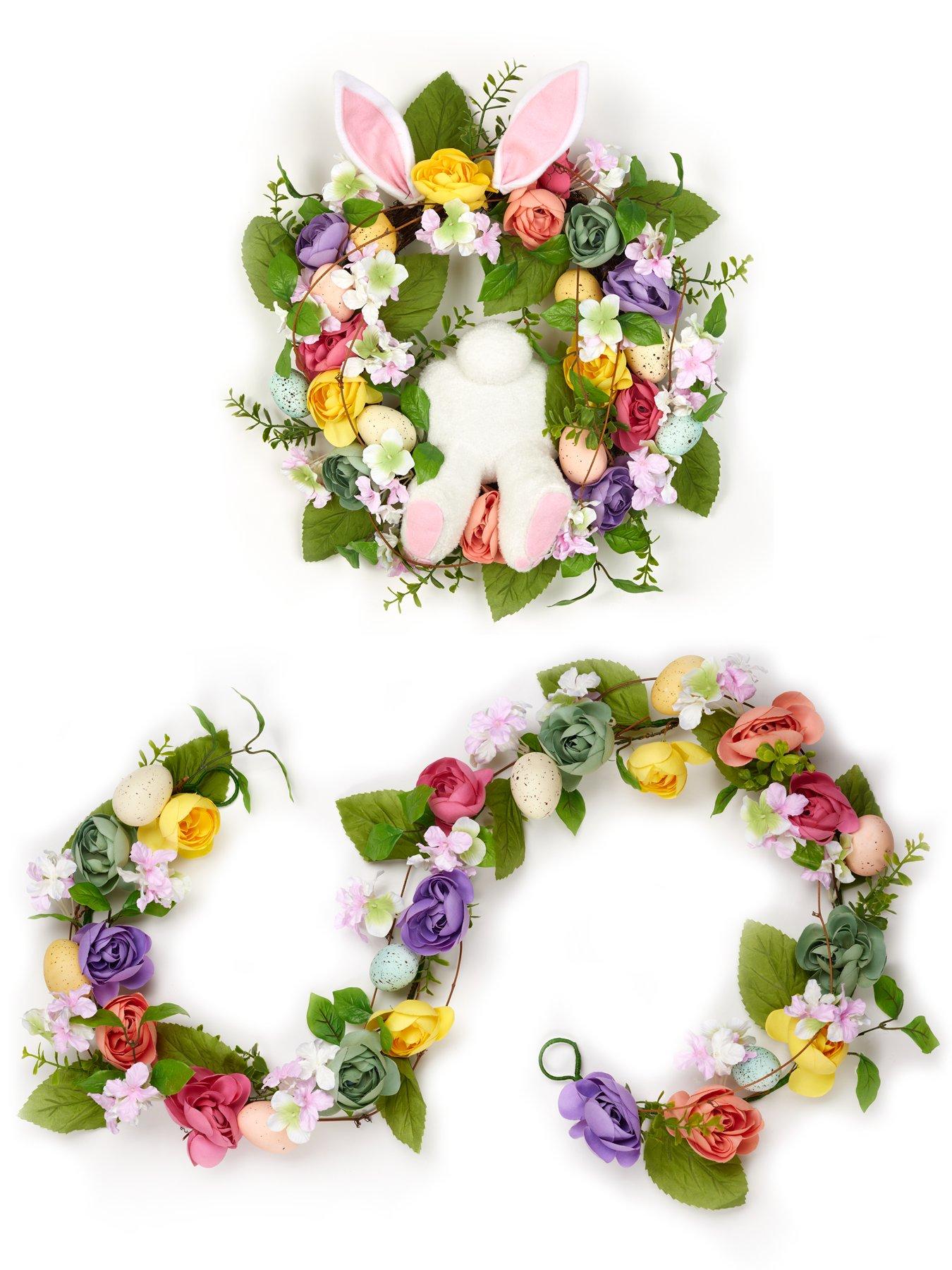 Image 6 of 6 of Very Home 22" Easter Wreath with Rabbit