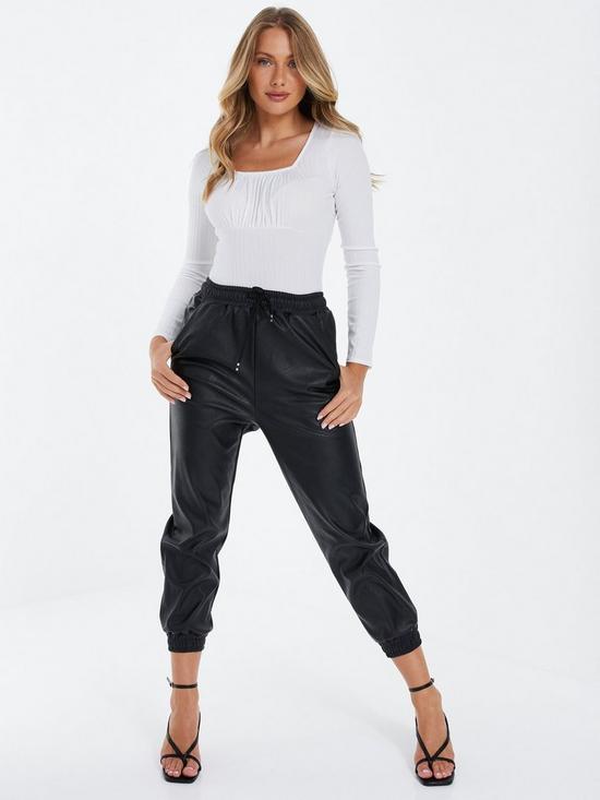 Quiz Faux Leather Joggers | very.co.uk