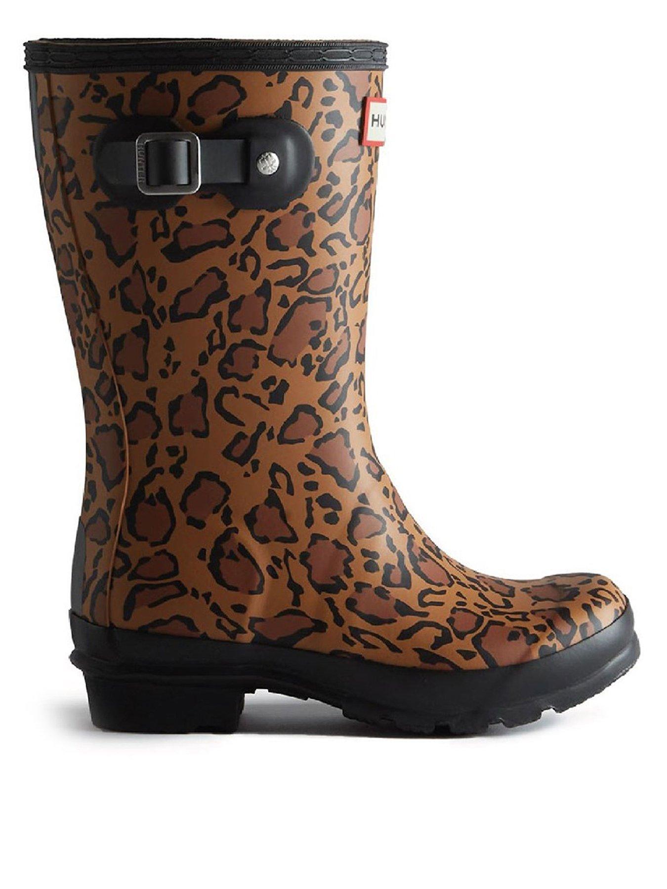 Hunter leopard short store boots