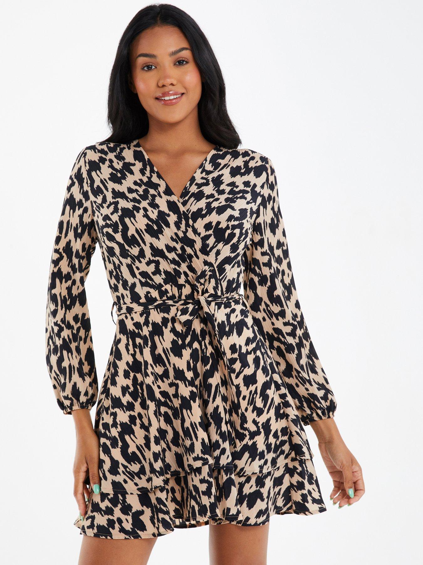 Animal print clearance wrap dress uk