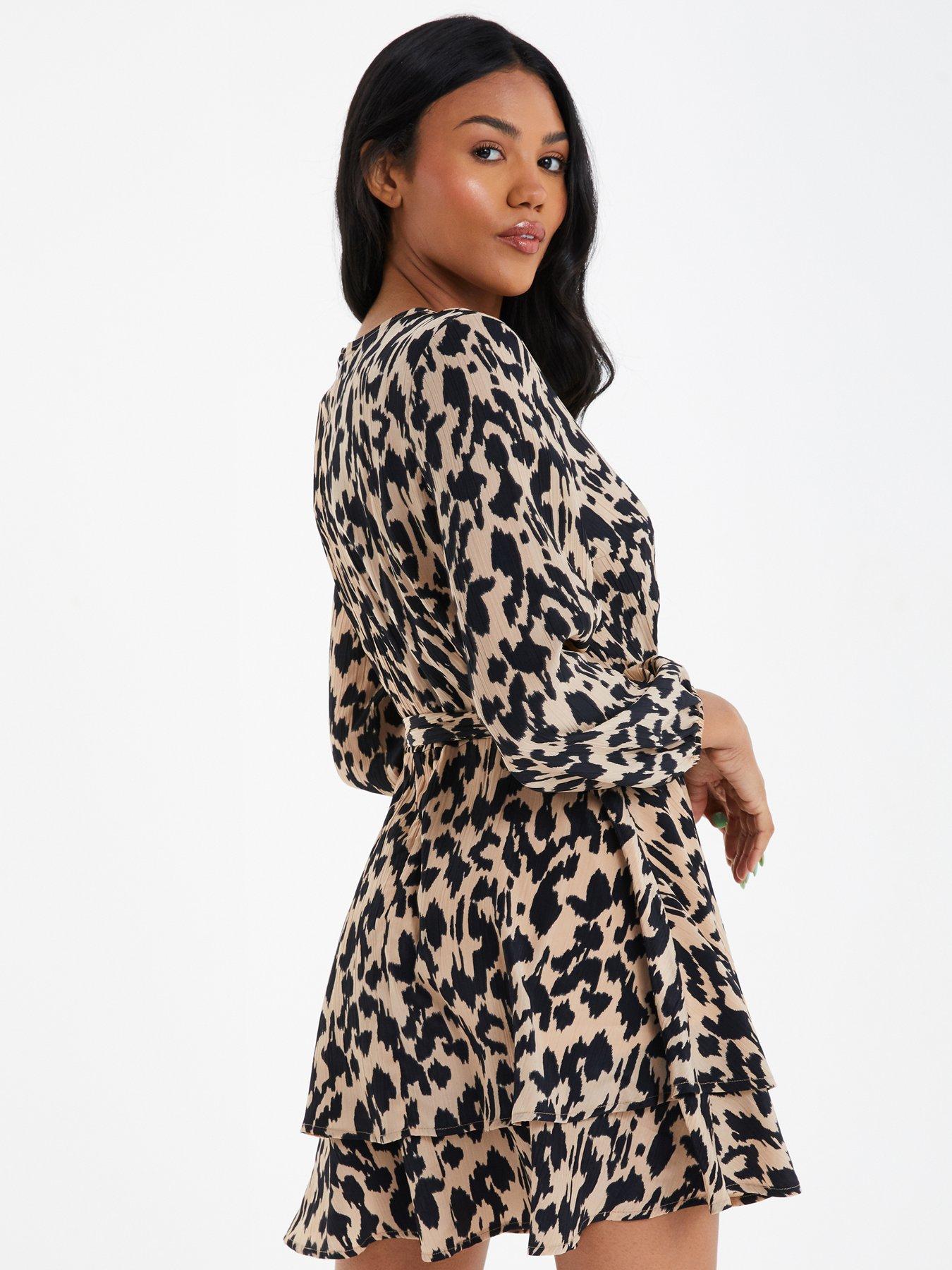 Quiz leopard clearance shirt dress