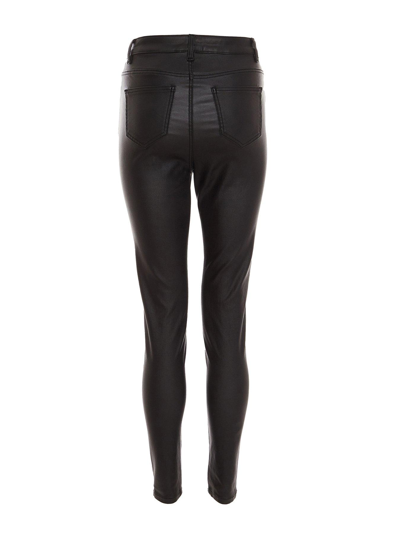 Quiz Faux Leather Zip Trousers | Very.co.uk