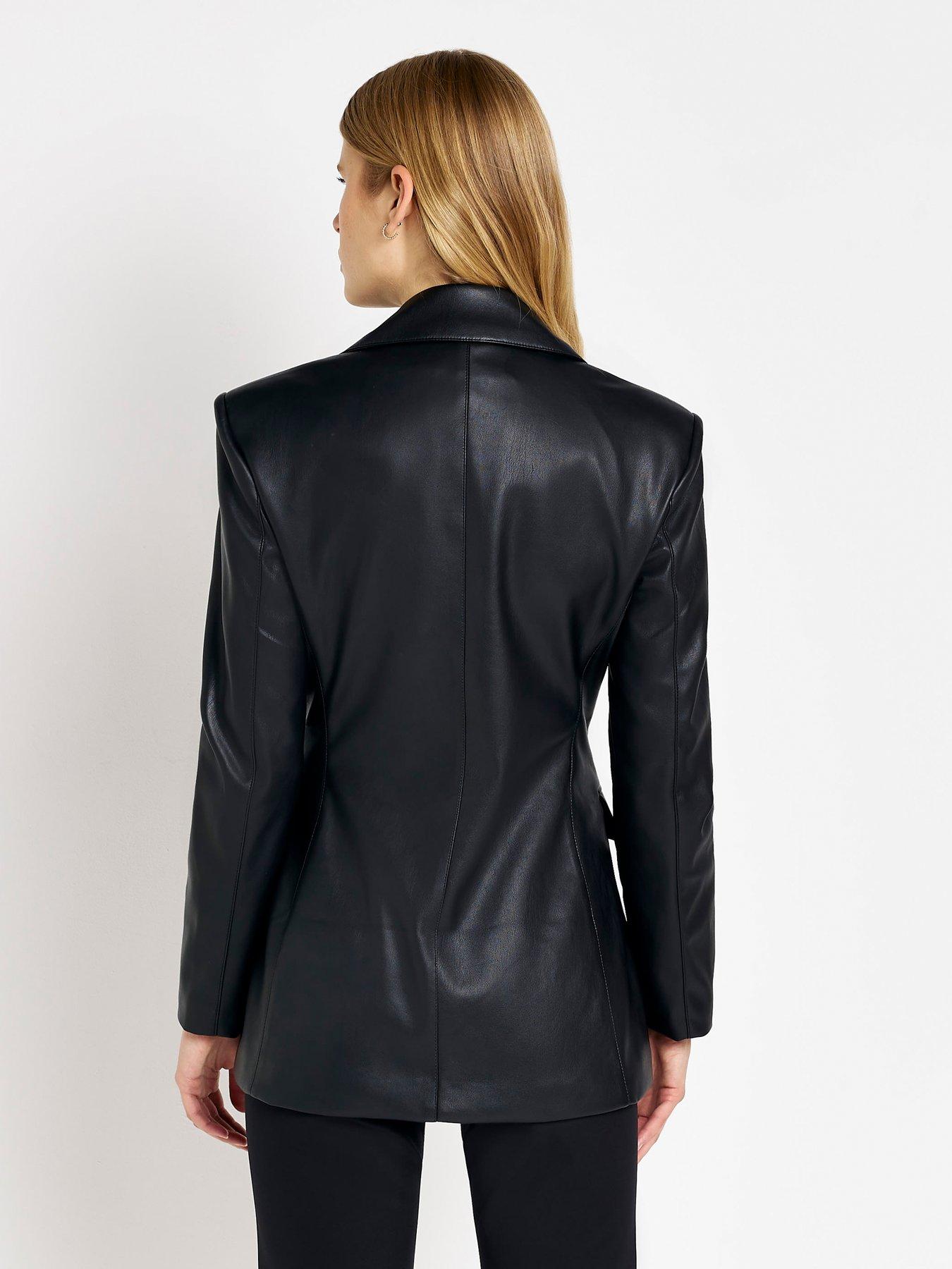 River island leather store blazer