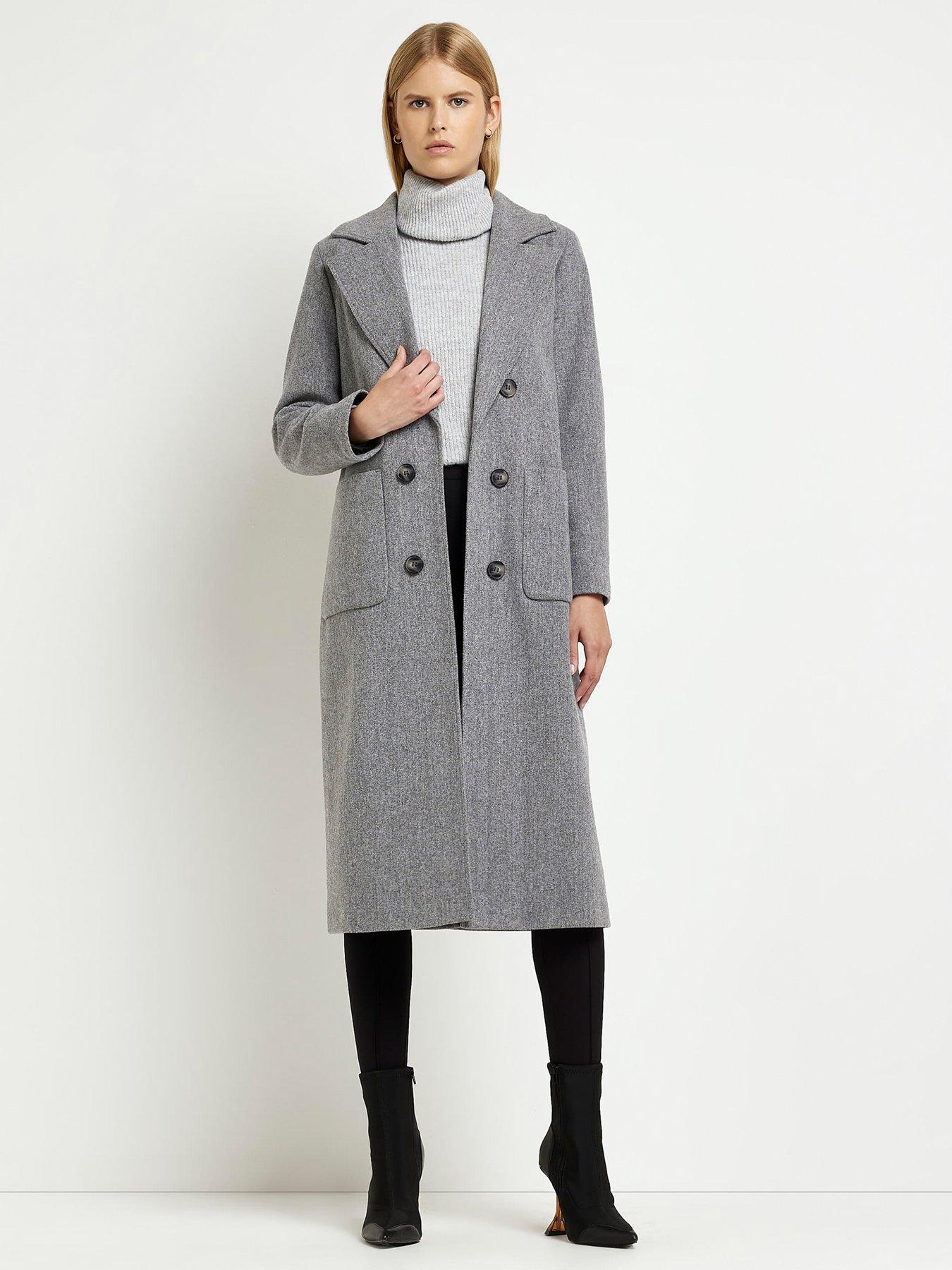 river island coat grey