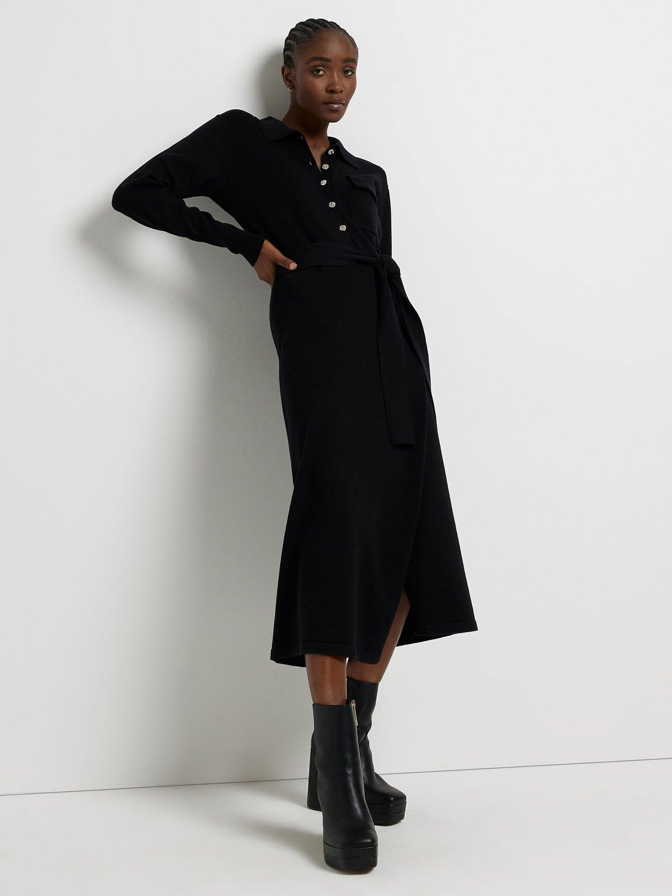 River island sale black shirt dress