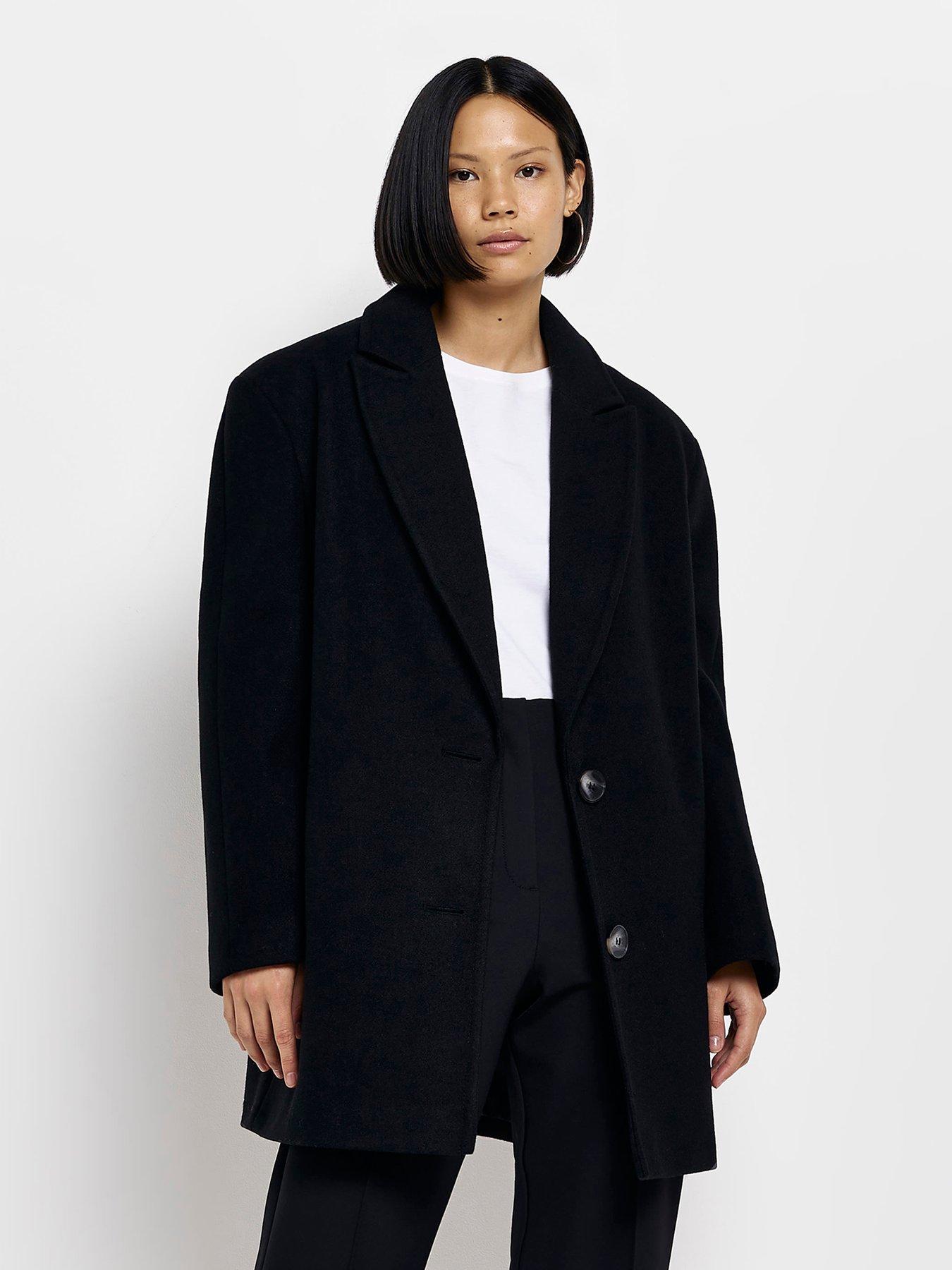 River Island 80's Blazer Coat - Black | very.co.uk