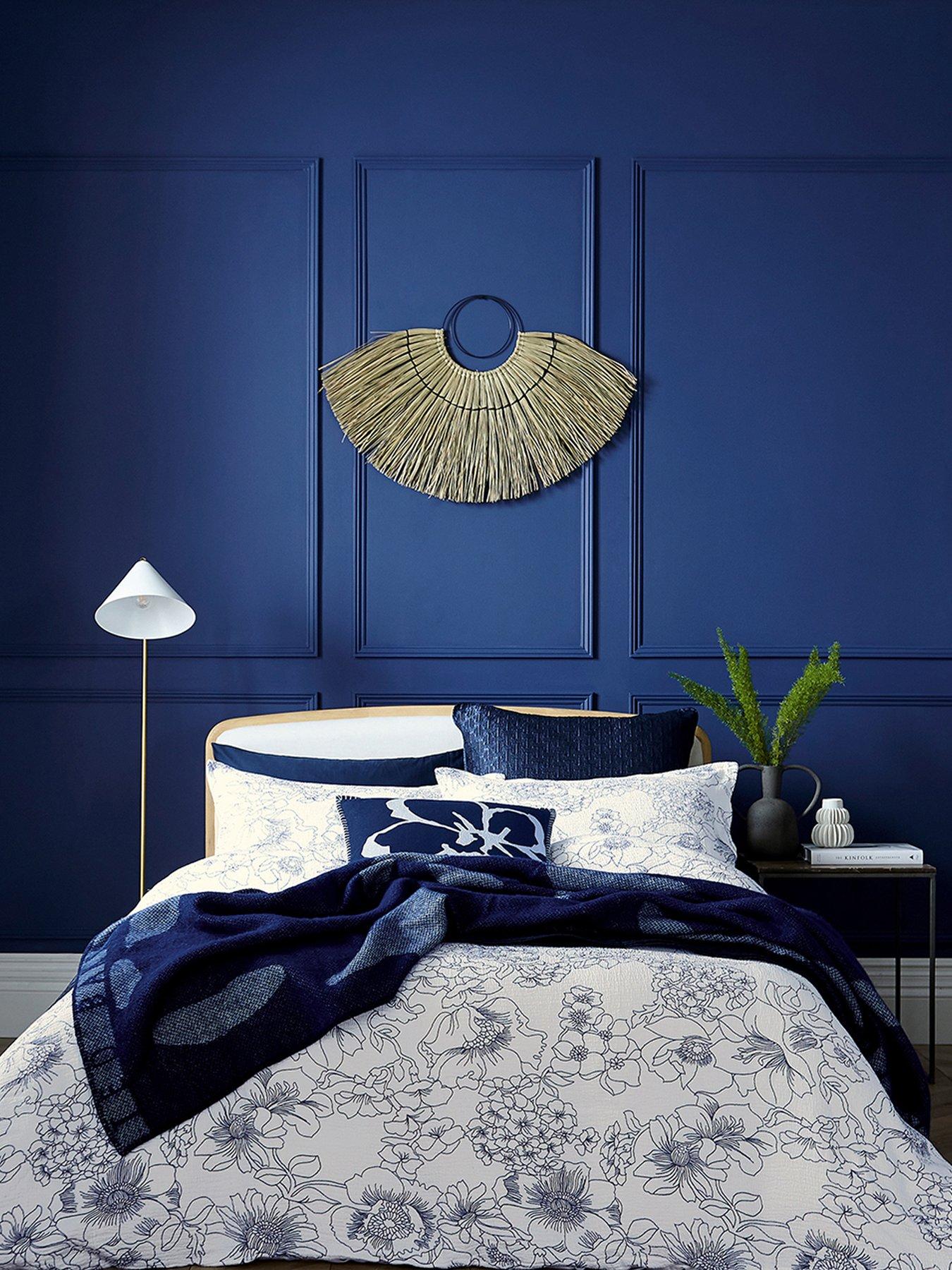 Product photograph of Ted Baker Magnolia Navy Cushion 50x50cm from very.co.uk
