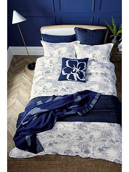 Product photograph of Ted Baker Magnolia Navy Throw from very.co.uk