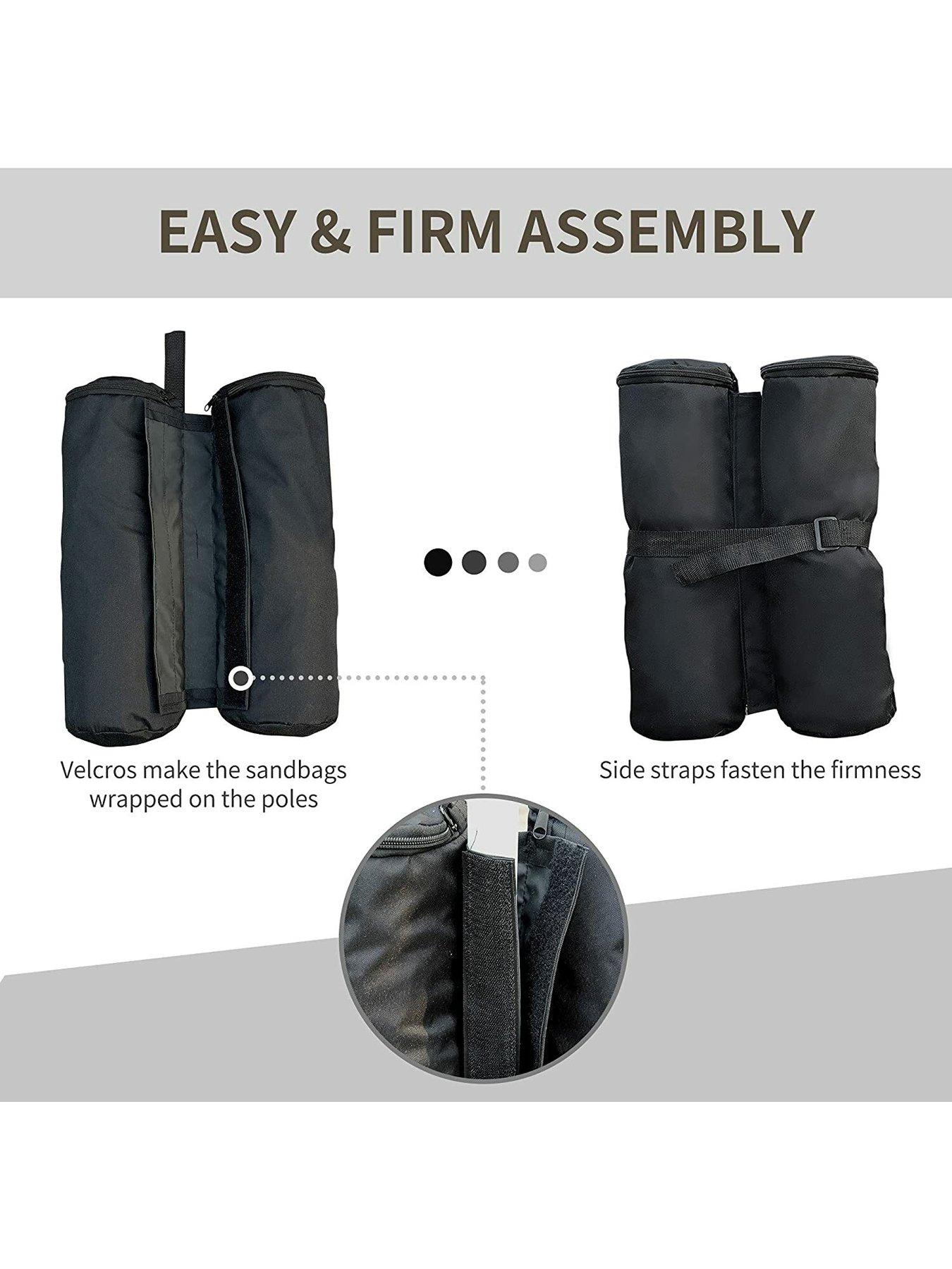 Image 4 of 7 of OutSunny 4-Piece Gazebo Sand Bag Weight Set -&nbsp;Black