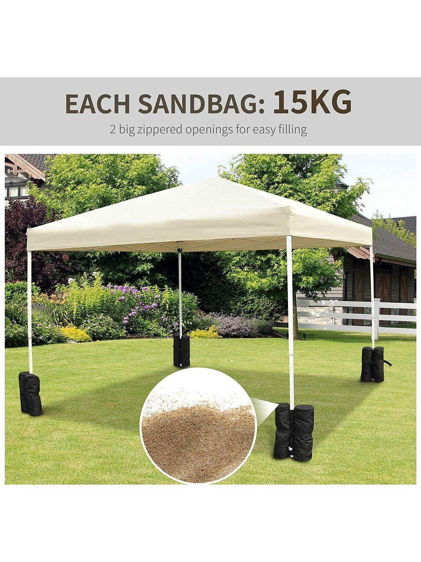 Image 7 of 7 of OutSunny 4-Piece Gazebo Sand Bag Weight Set -&nbsp;Black
