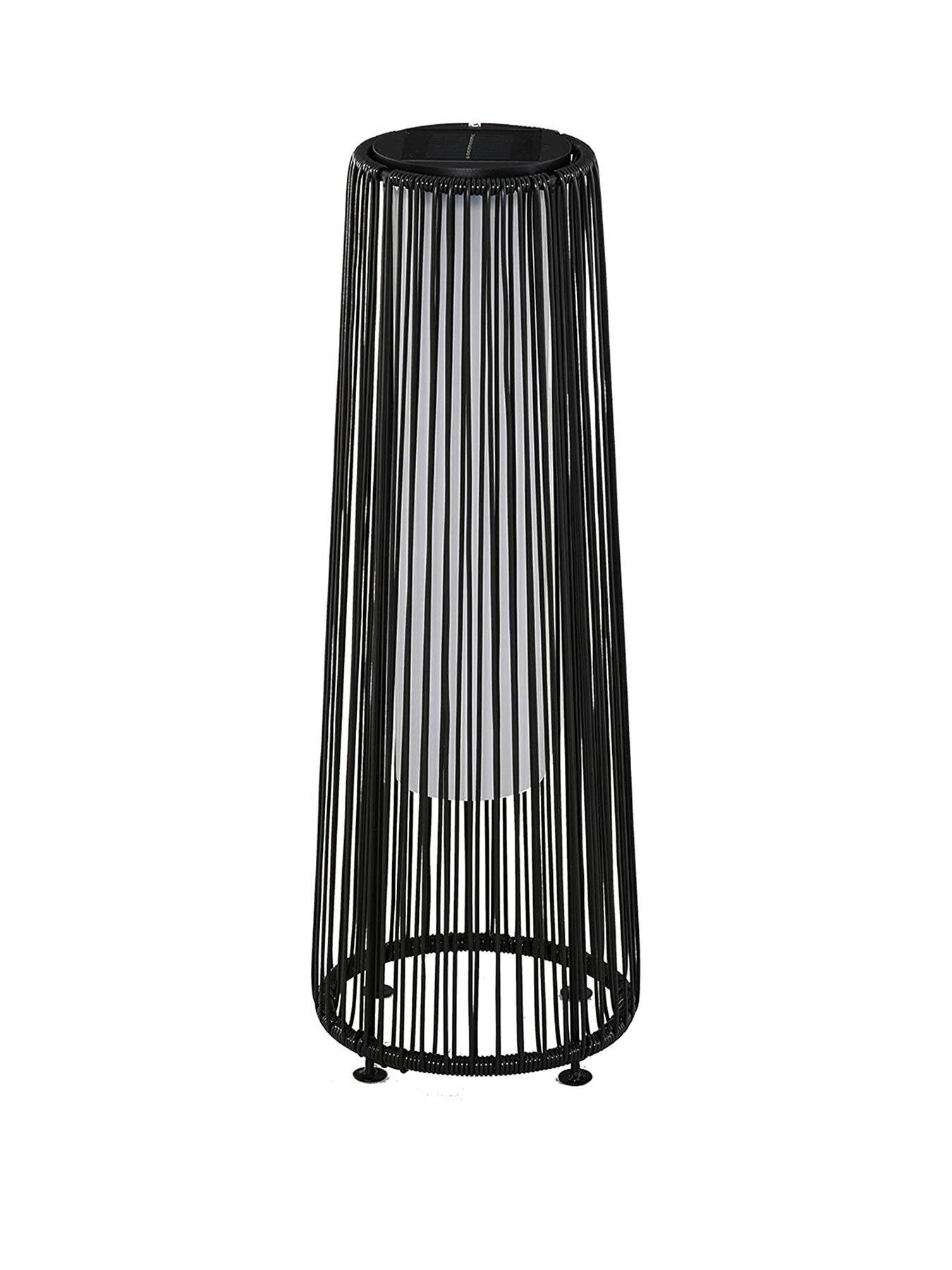undefined Patio Garden Solar Powered Lights Woven Resin Wicker Lantern Auto On/Off