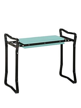 Product photograph of Outsunny Garden 2 In 1 Kneeler Bench-green Black from very.co.uk