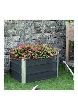 Product photograph of Outsunny Raised Garden Bed Elevated Metal Planter Box For Vegetables Herbs Flowers 66l X 47w X 40hcm from very.co.uk