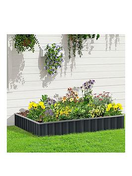 Product photograph of Outsunny Metal Raised Garden Bed No Bottom Diy Large Steel Planter Box W Gloves from very.co.uk