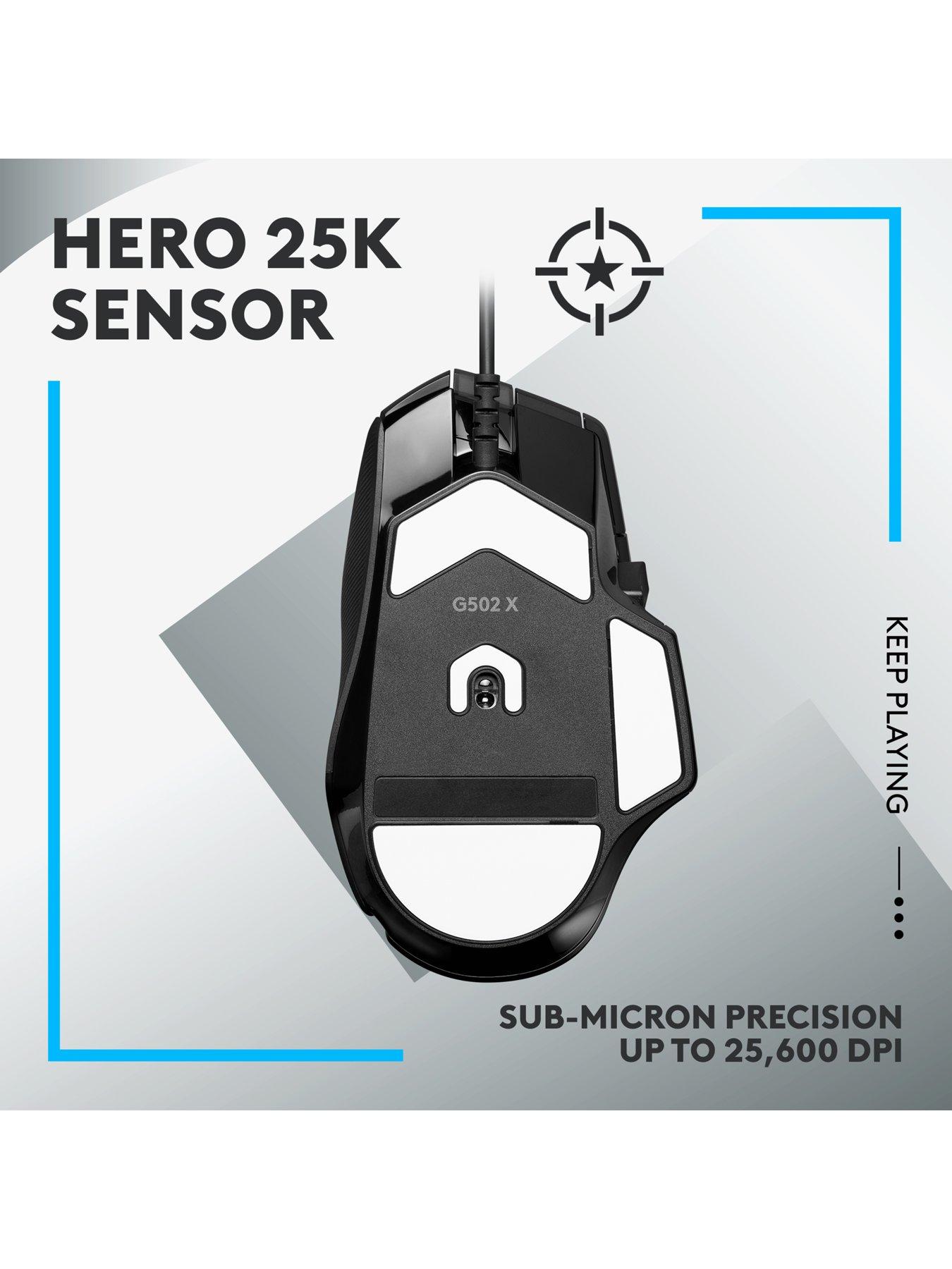 Image 4 of 7 of LogitechG G502 X Wired Gaming Mouse, HERO 25K gaming sensor, for PC/Mac- Black