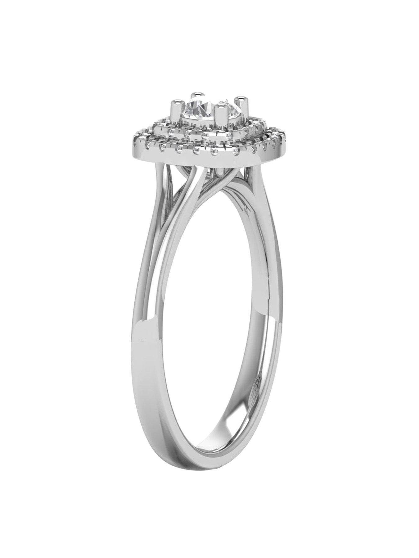 Image 2 of 6 of Love DIAMOND 9ct White Gold 0.45ct Diamond Square Engagement Ring