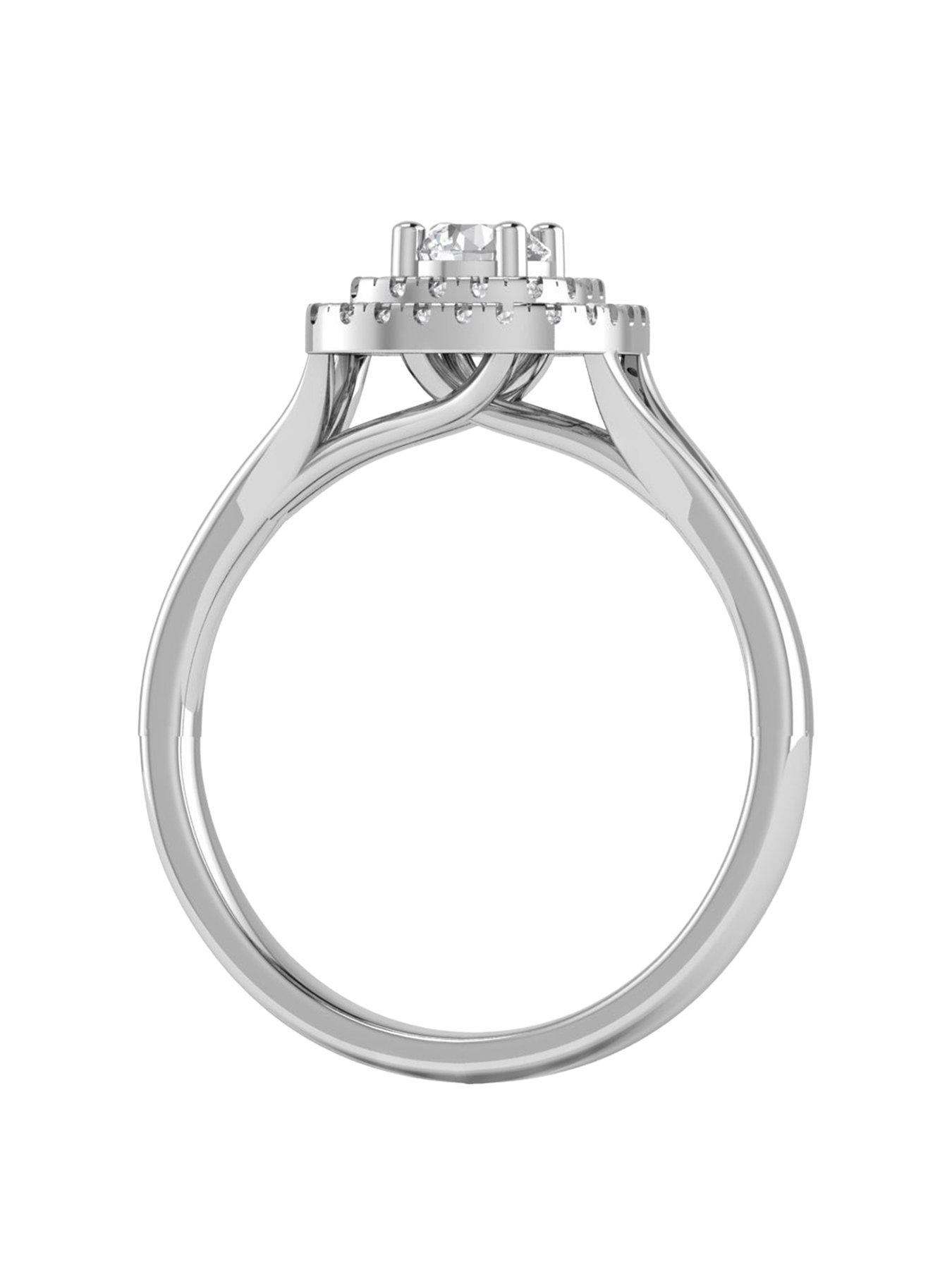 Image 3 of 6 of Love DIAMOND 9ct White Gold 0.45ct Diamond Square Engagement Ring