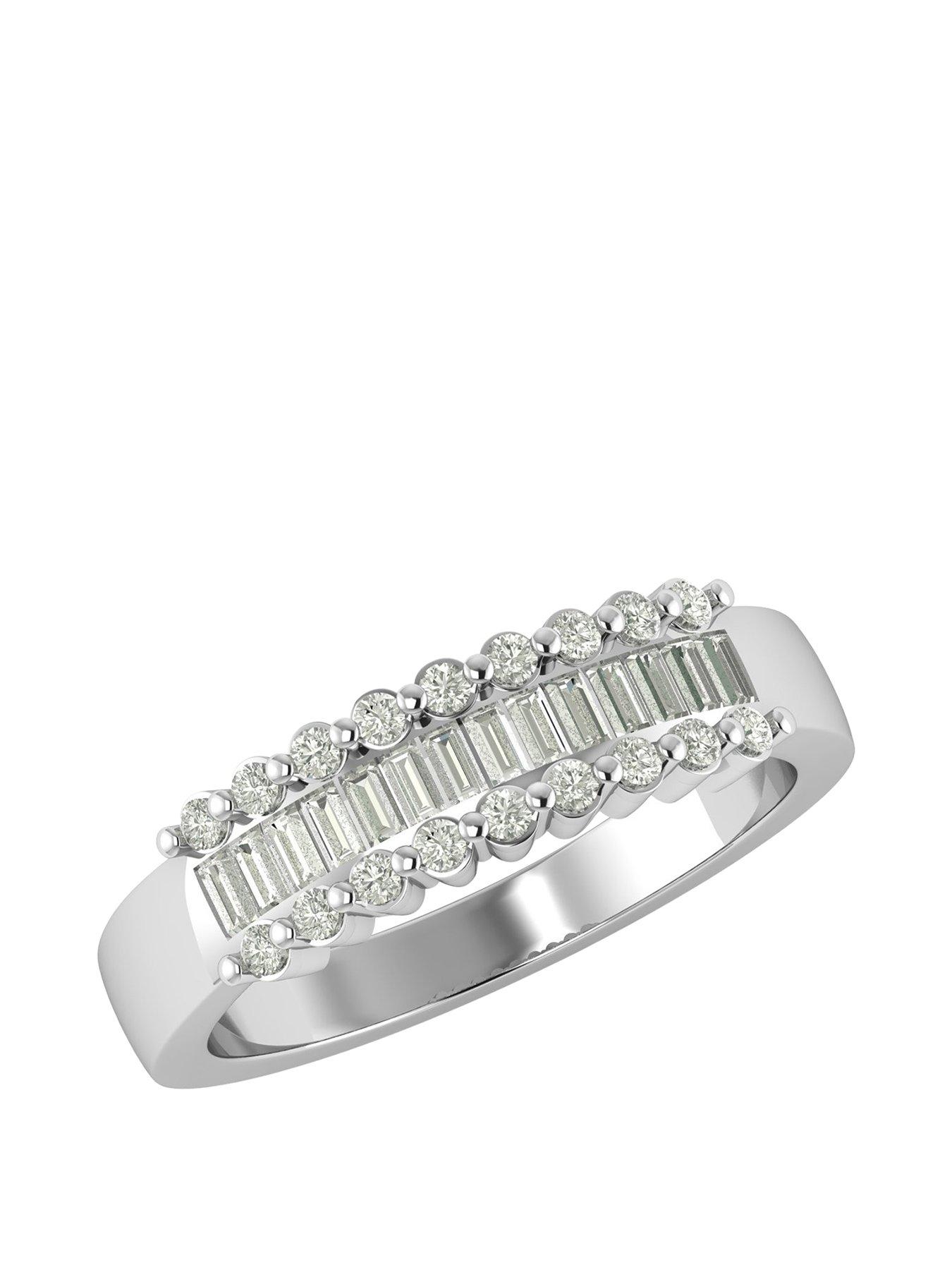 Product photograph of Love Diamond 9ct White Gold 0 50ct Diamond Band Ring from very.co.uk