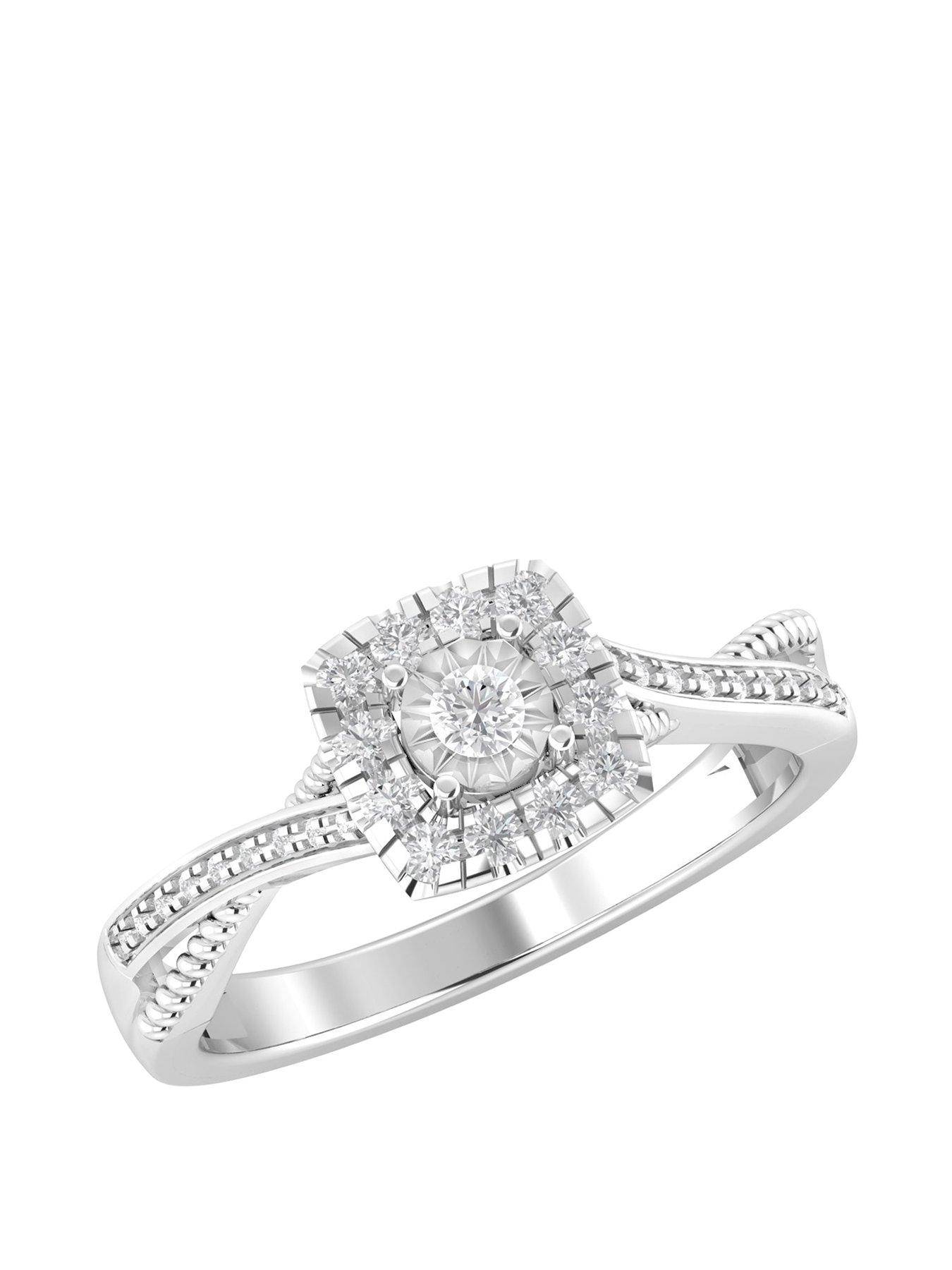 Diamond engagement rings twisted band clearance