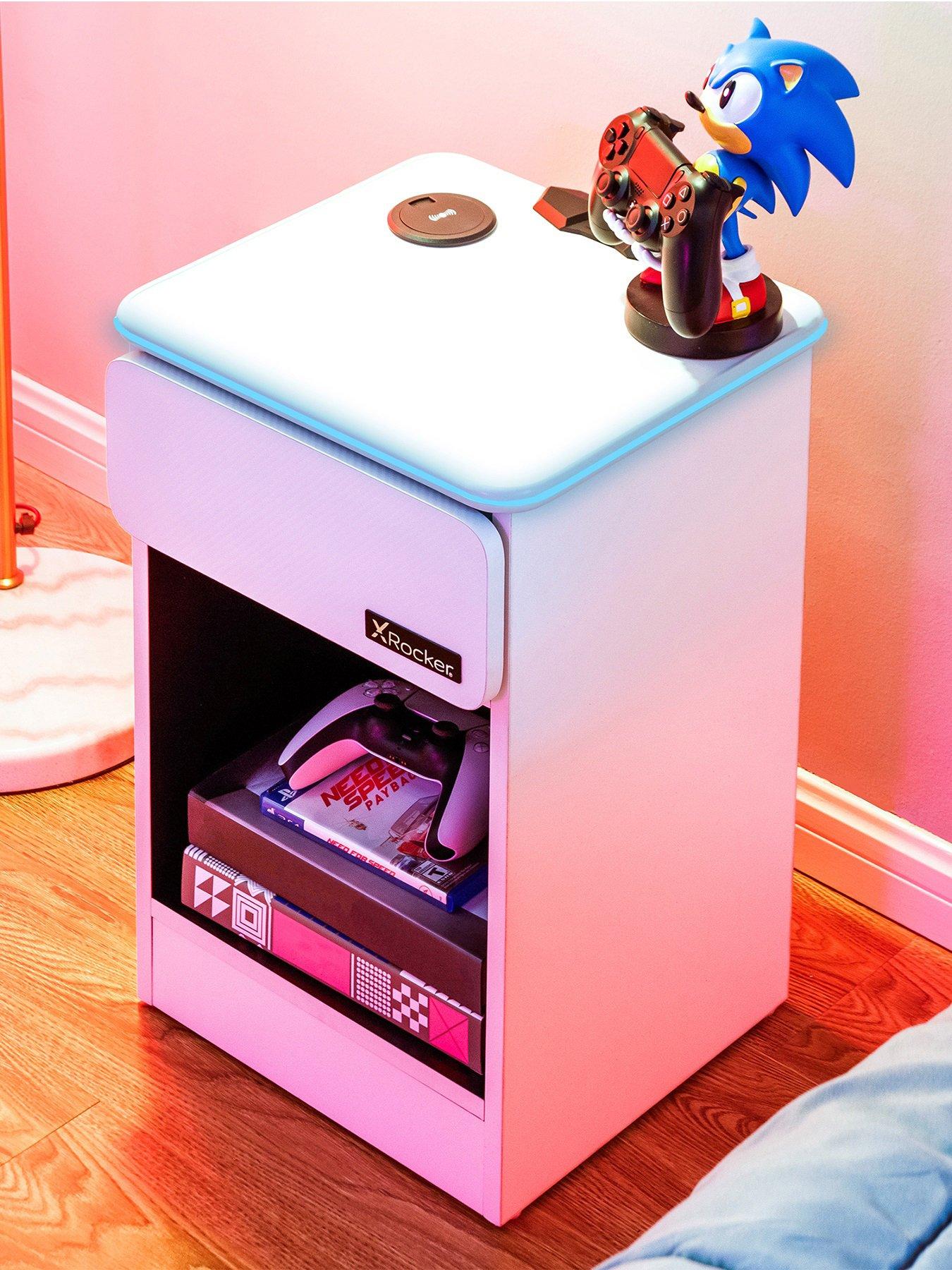 undefined Carbon-tek Side Table With Neo LED Lighting and Wireless Phone Charging