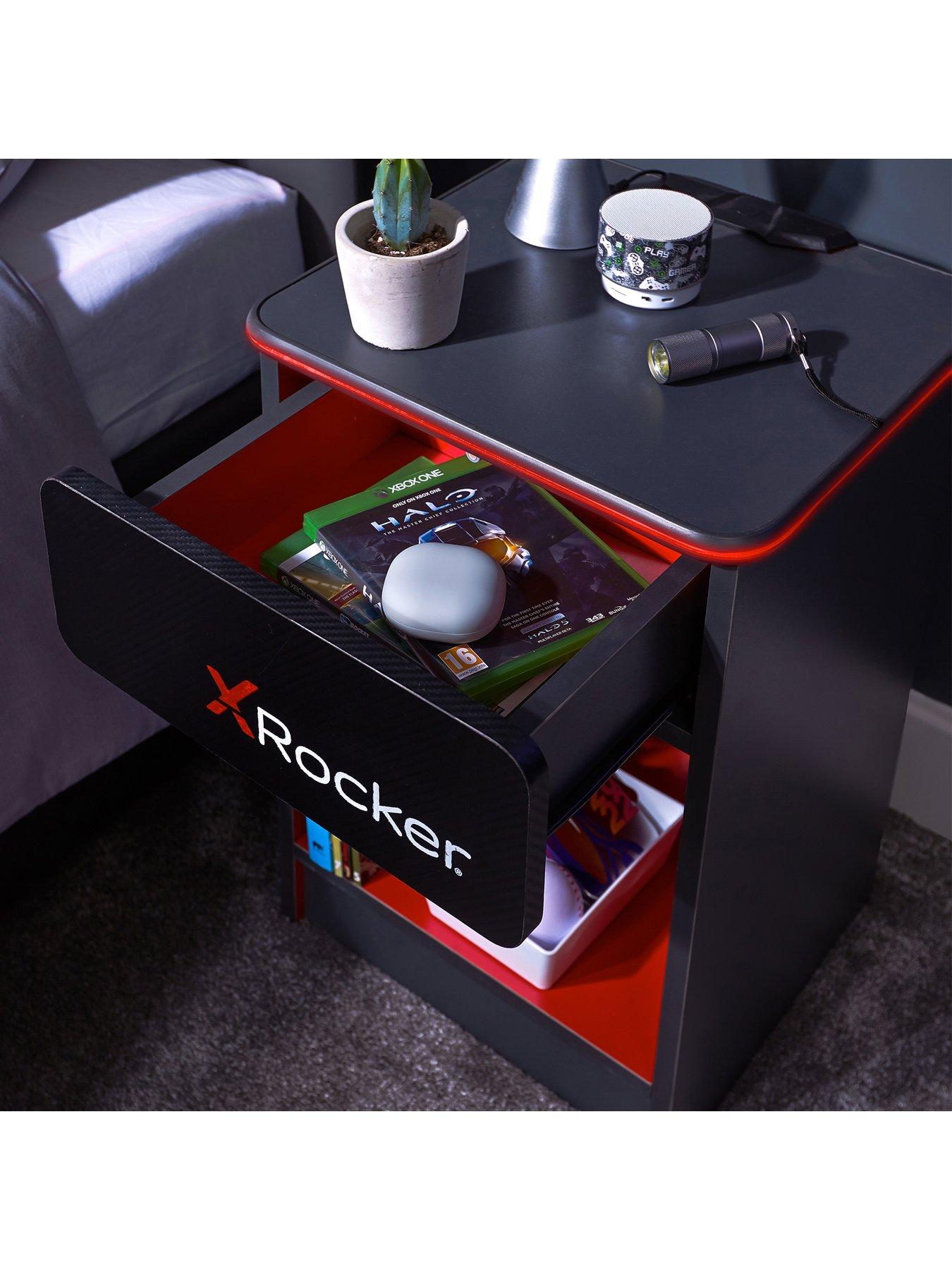Image 4 of 6 of X Rocker Carbon-tek Side Table With Neo&nbsp;LED&nbsp;Lighting and Wireless Phone Charging