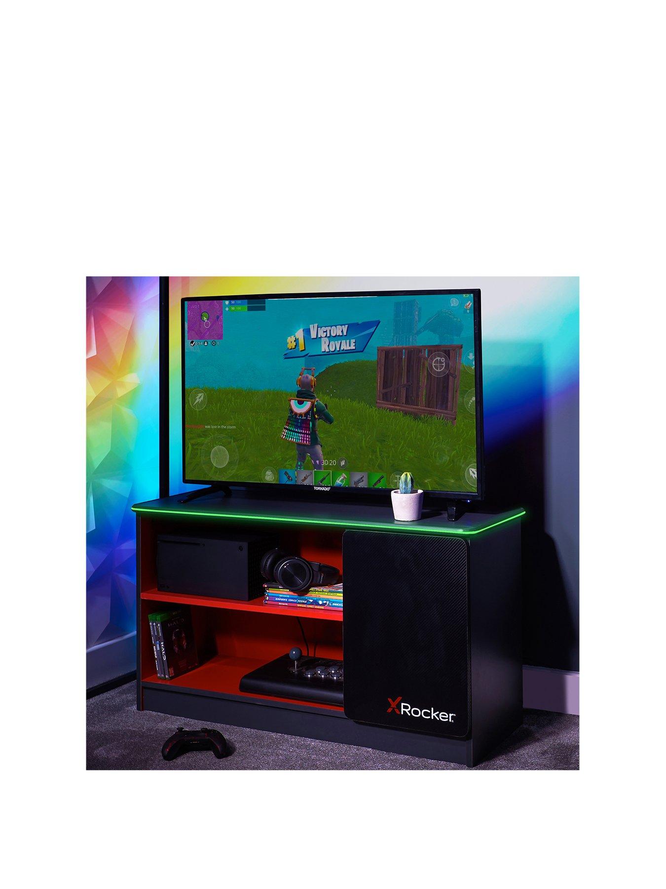 X Rocker Carbontek TV Media Unit with Neo Fibre LED Lights very.co.uk