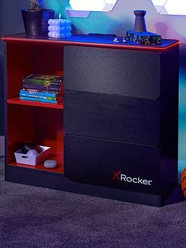Product photograph of X Rocker Carbon-tek Gaming Storage Sideboard With Drawers Shelves And Leds from very.co.uk
