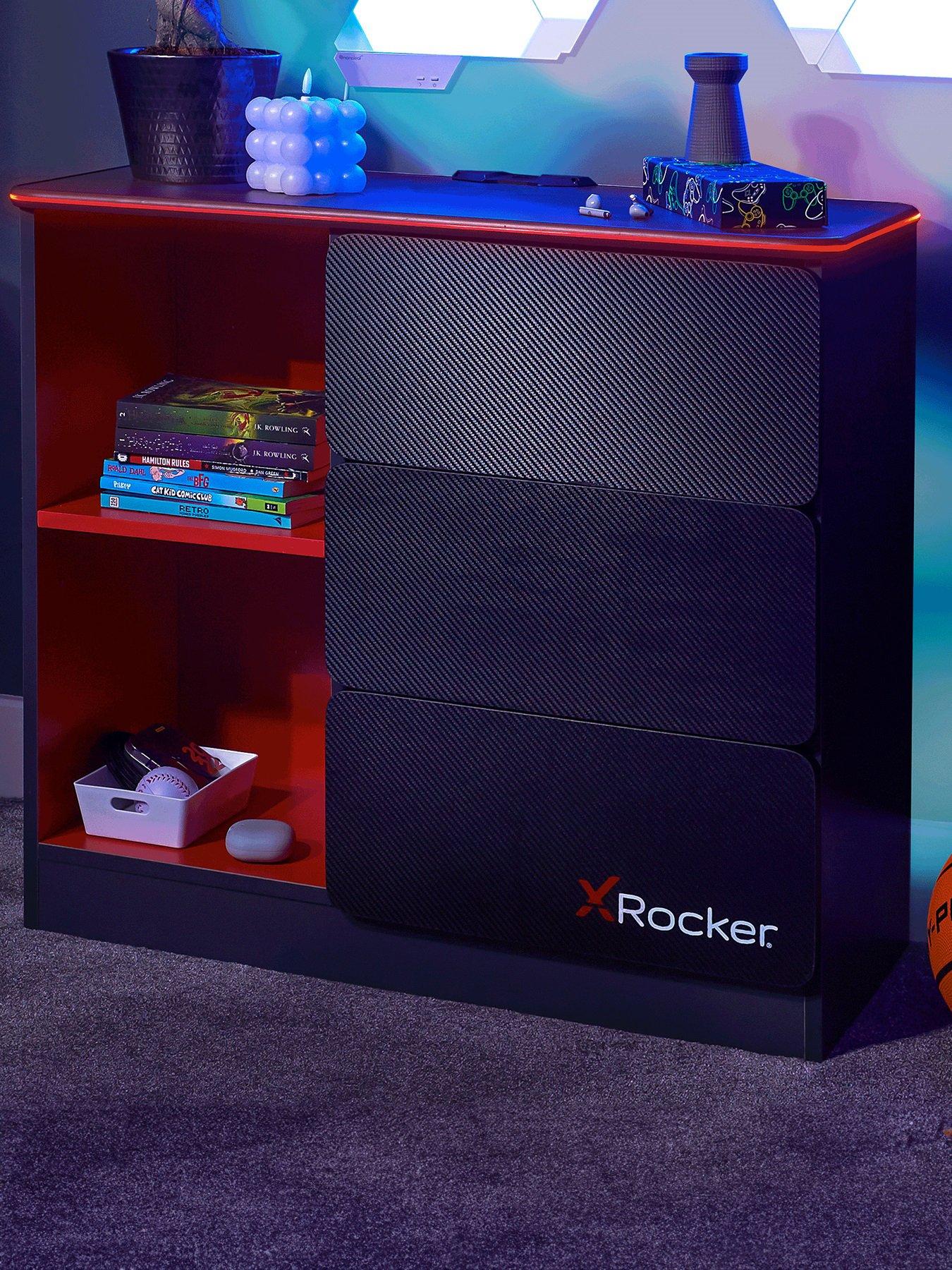 X Rocker Carbontek Gaming Storage Sideboard with Drawers, Shelves and
