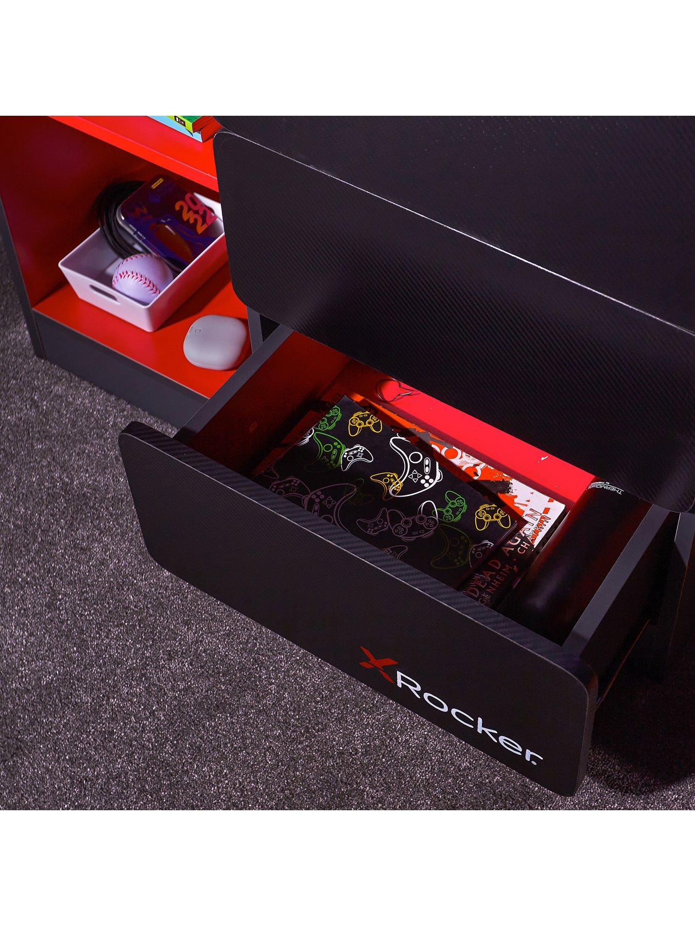 Image 4 of 5 of X Rocker Carbon-tek Gaming&nbsp;Storage Sideboard with&nbsp;Drawers, Shelves and LEDs