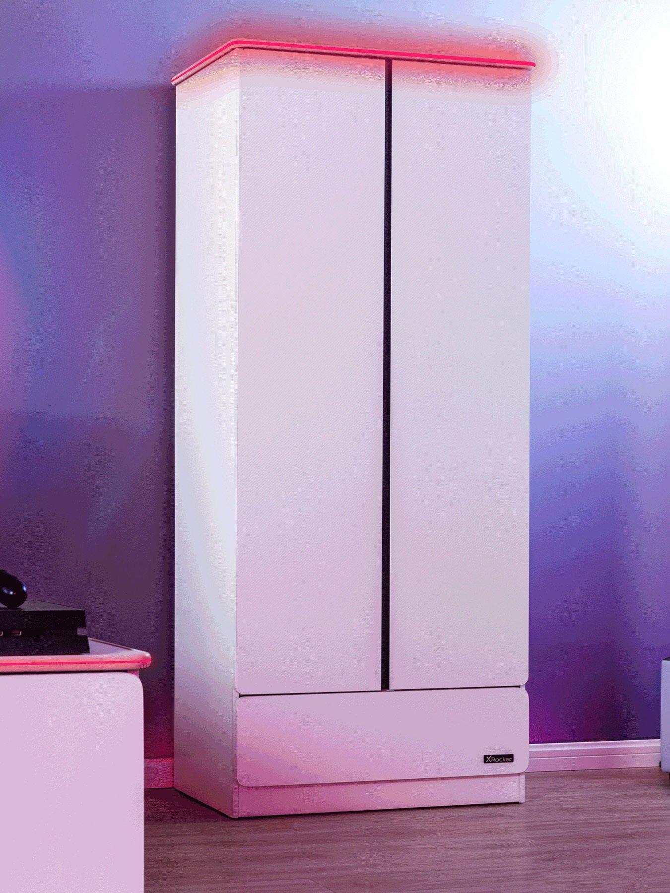 undefined Carbon Tek 2 Door Wardrobe with Drawer and Neo Fibre LED Lighting