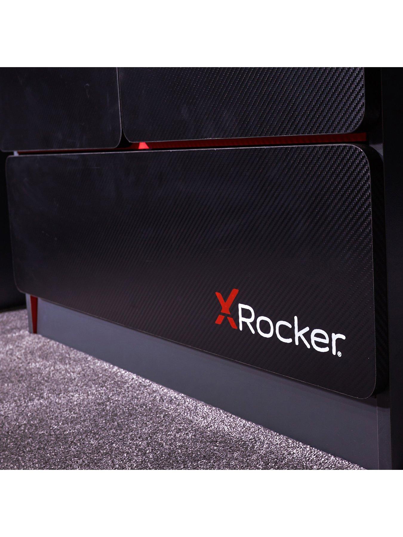 X Rocker Carbon Tek 2 Door Wardrobe with Drawer and Neo Fibre LED ...