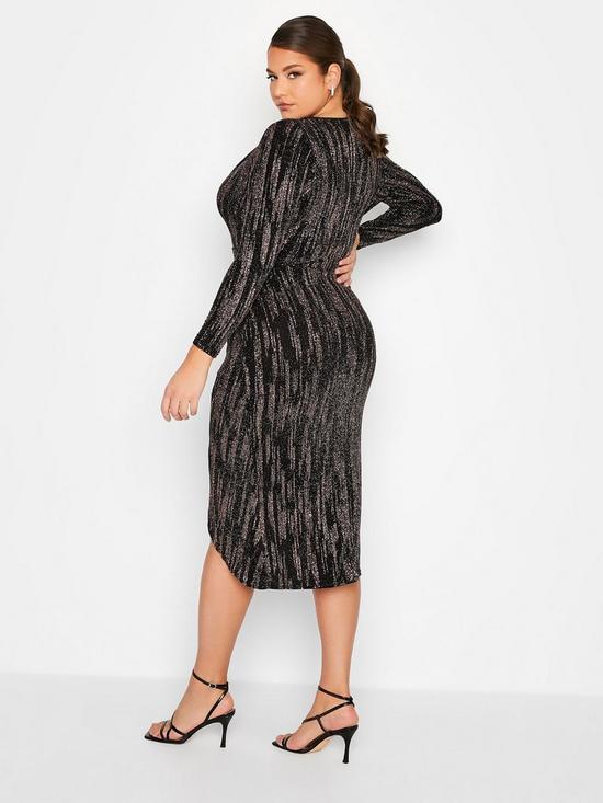 stillFront image of yours-glitter-wrap-party-dress-black