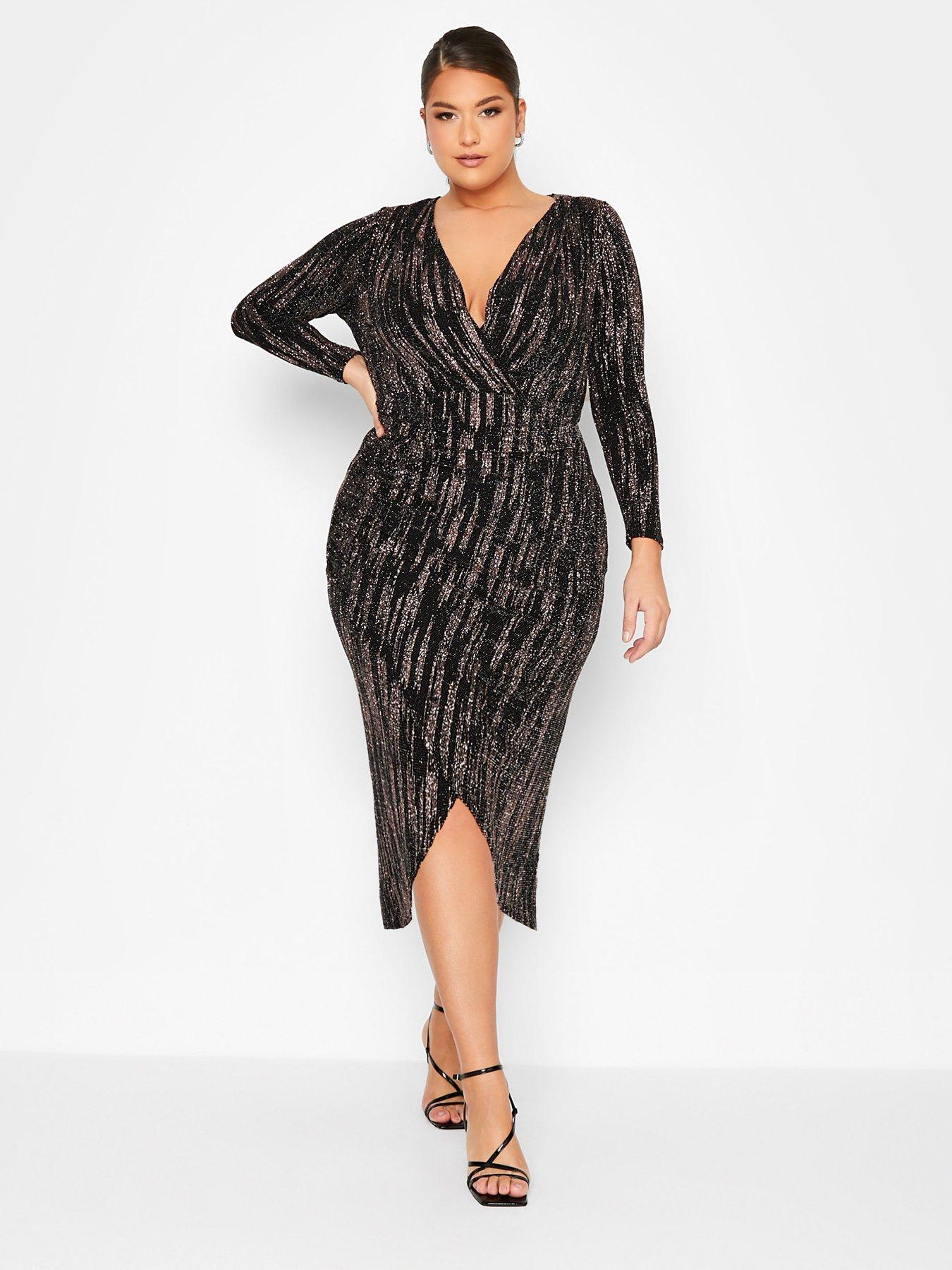 Glitter wrap hot sale dress uk