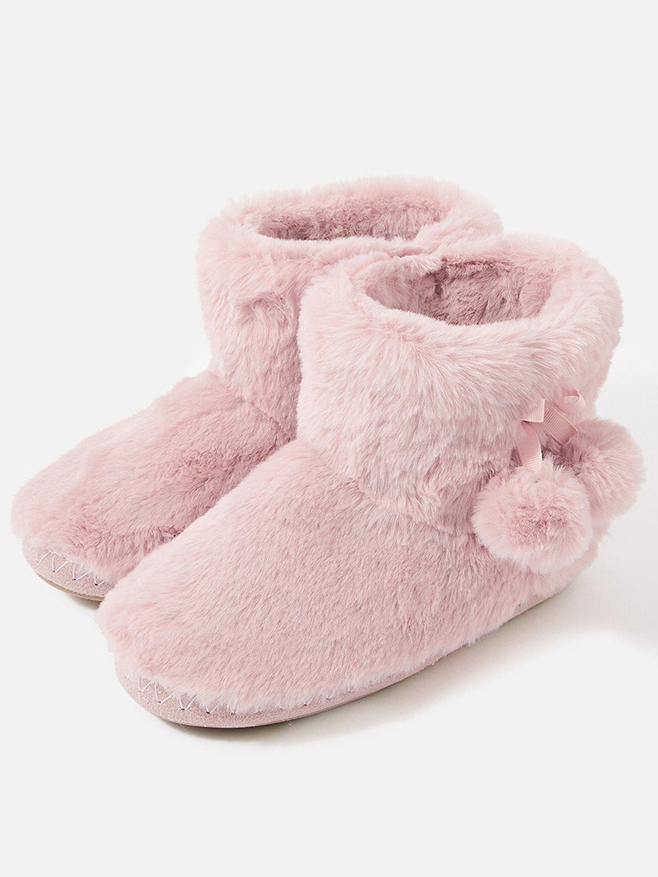 Accessorize Super Soft Slipper Boots Pink very