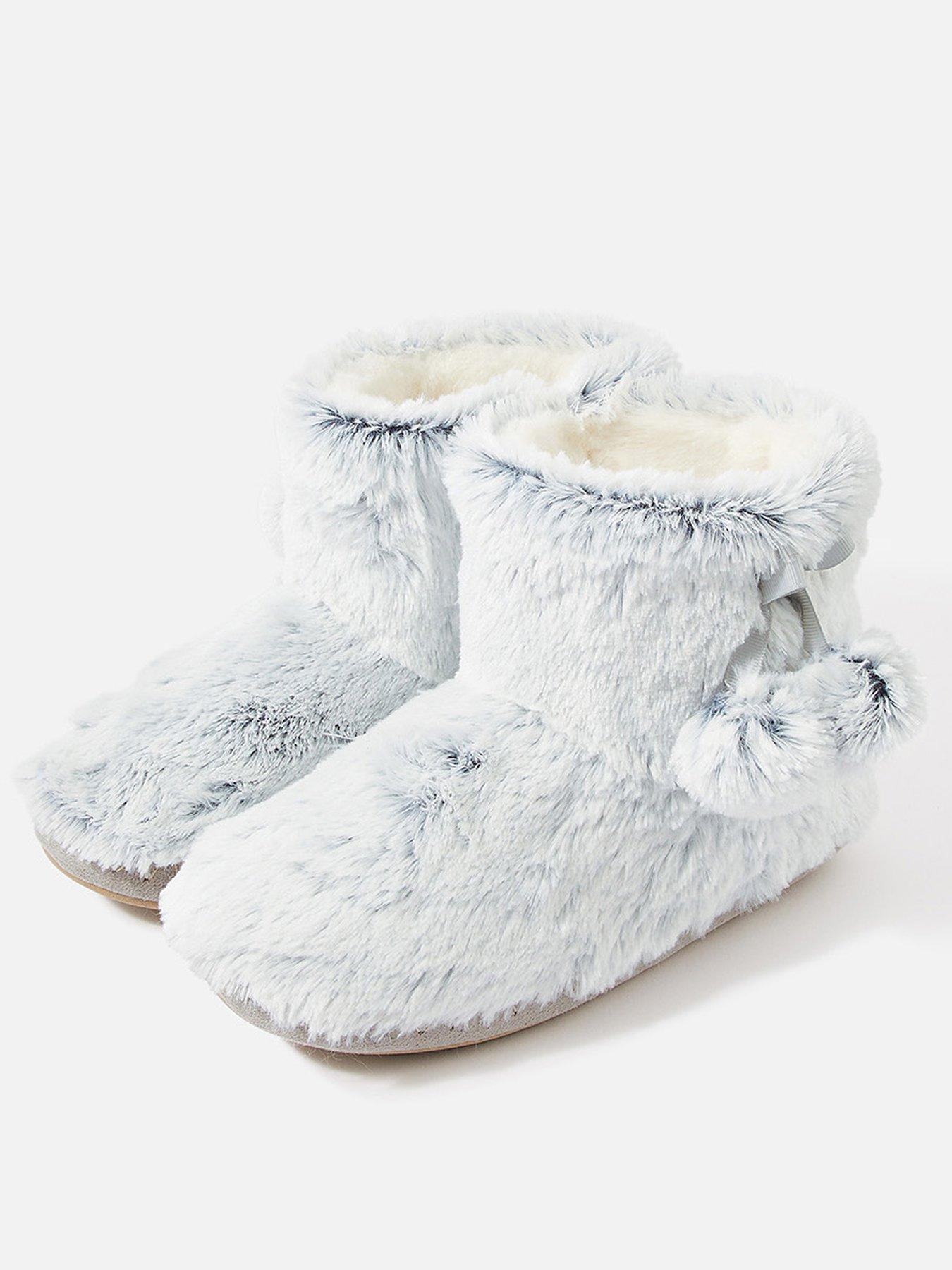 Grey slipper boots uk hot sale