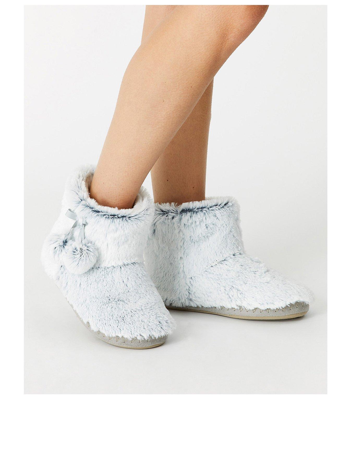 Accessorize Super Soft Slipper Boots - Grey | very.co.uk