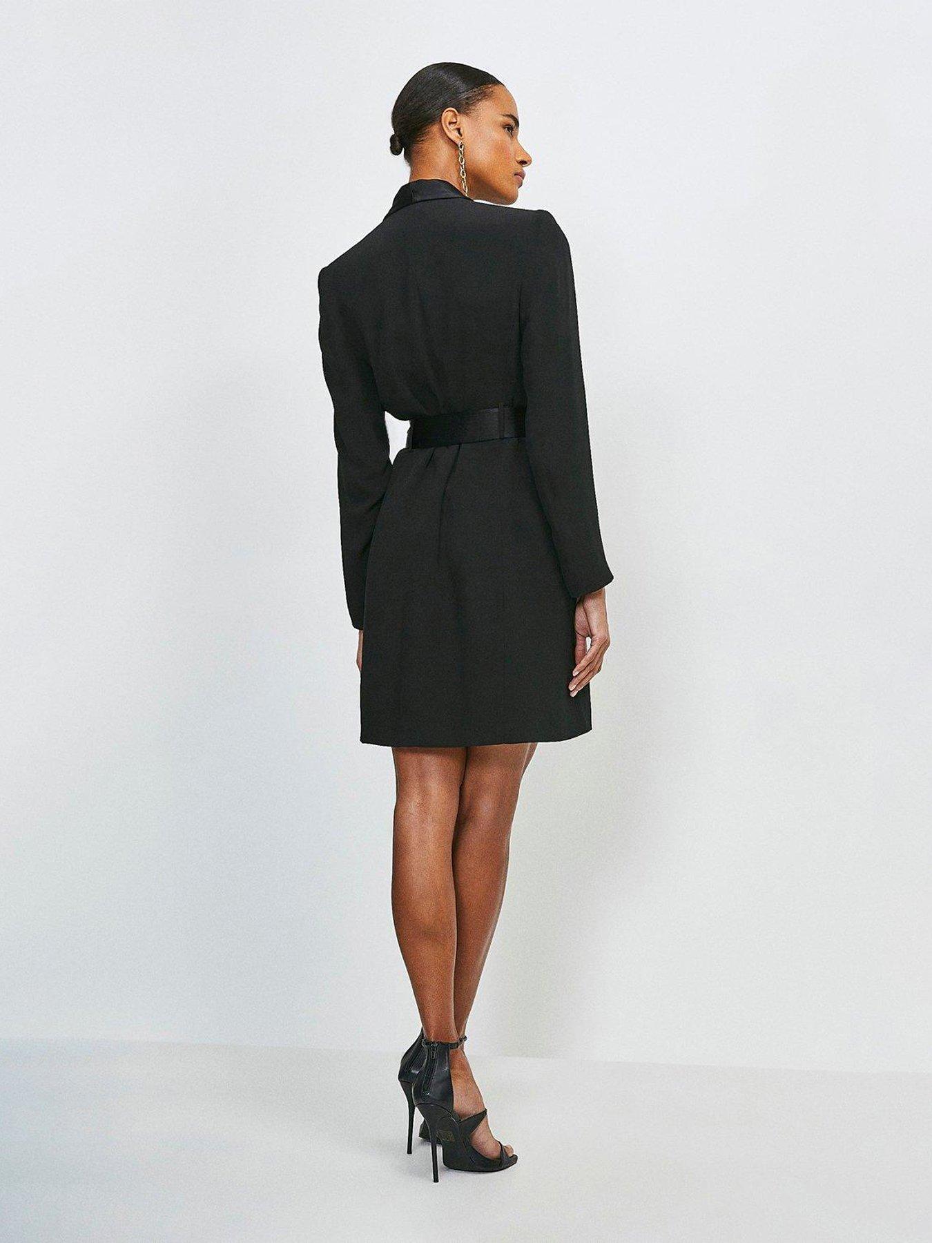 Karen Millen Tuxedo Wrap Mini Dress Black very.co.uk